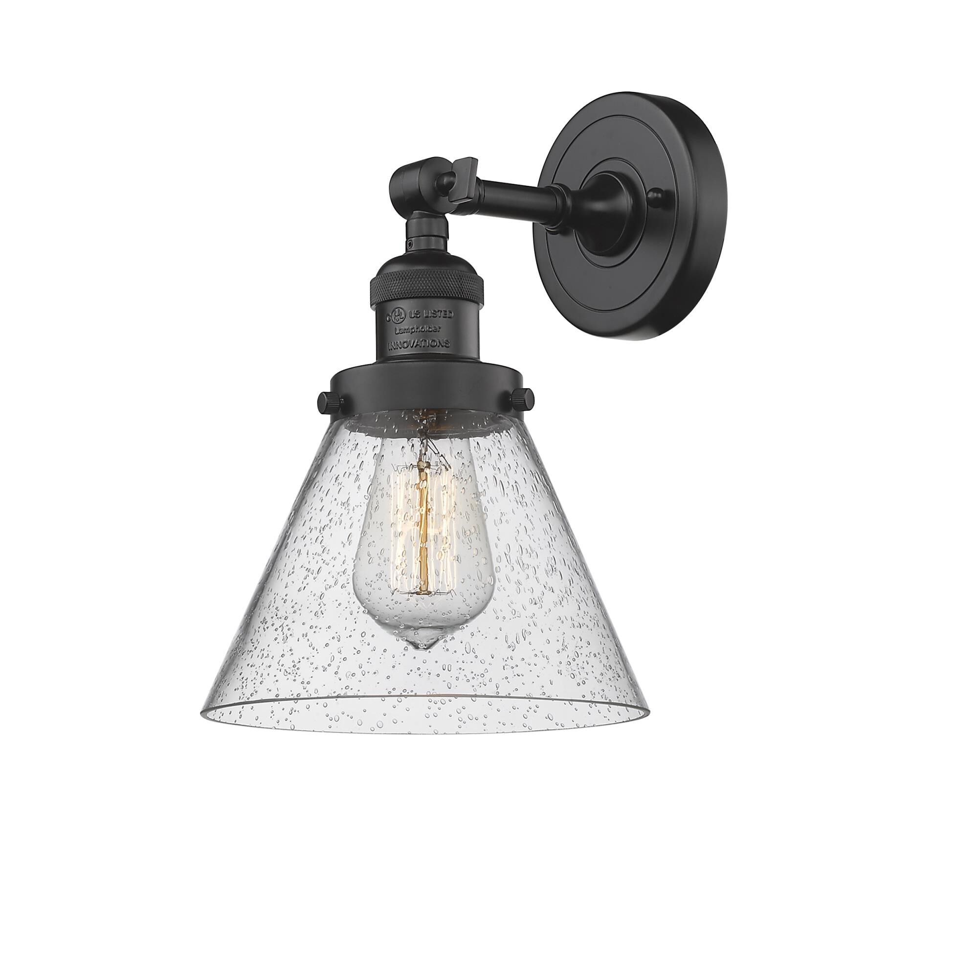 Shown in Oil Rubbed Bronze finish and Seedy glass