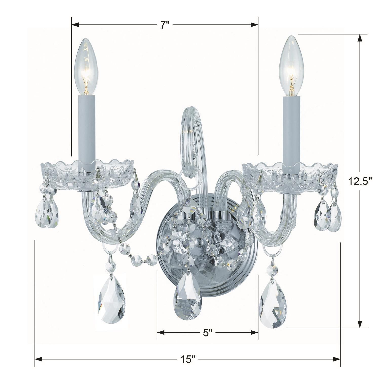 Traditional Crystal 15 Inch Wall Sconce by Crystorama
