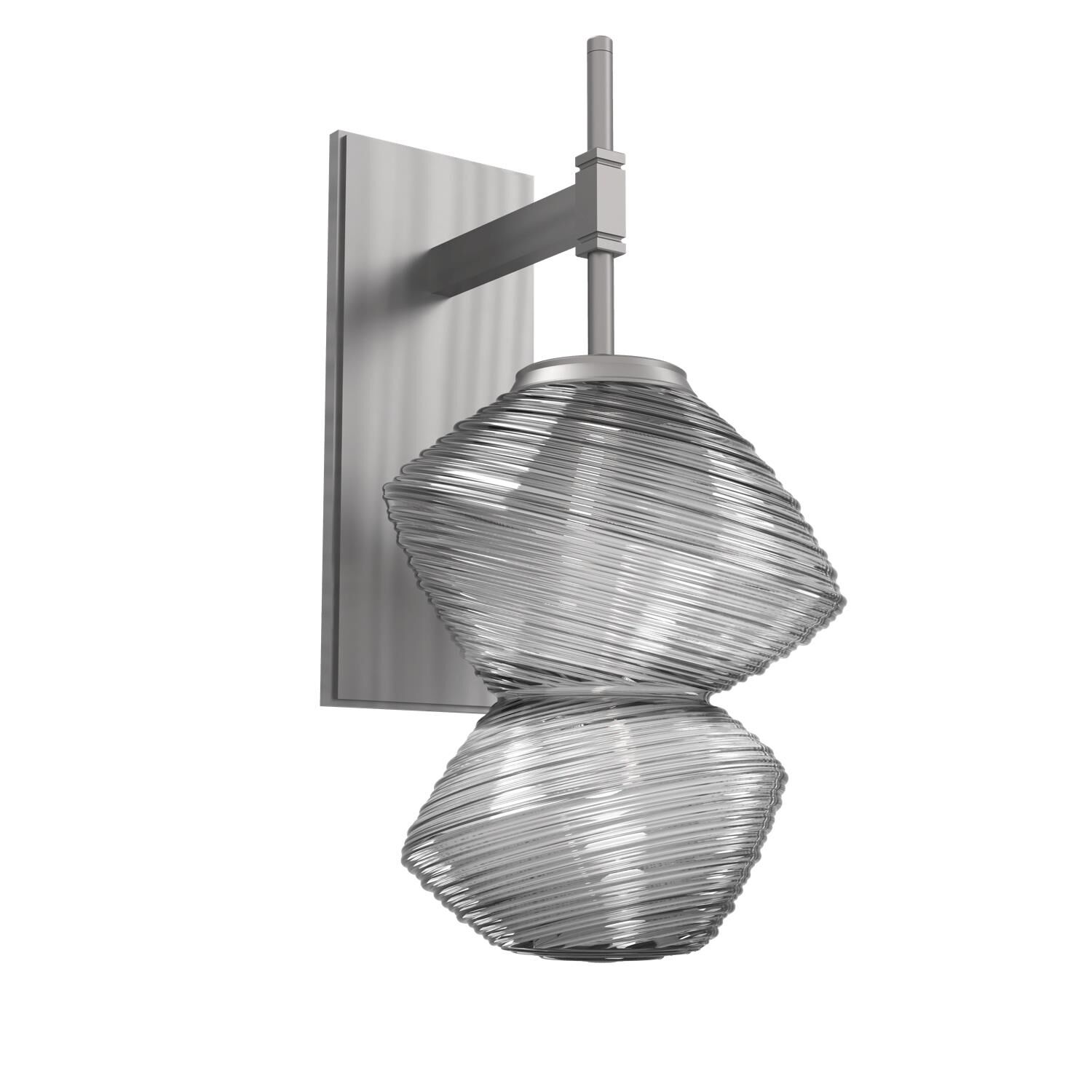 Shown in Satin Nickel finish and Smoke Blown glass