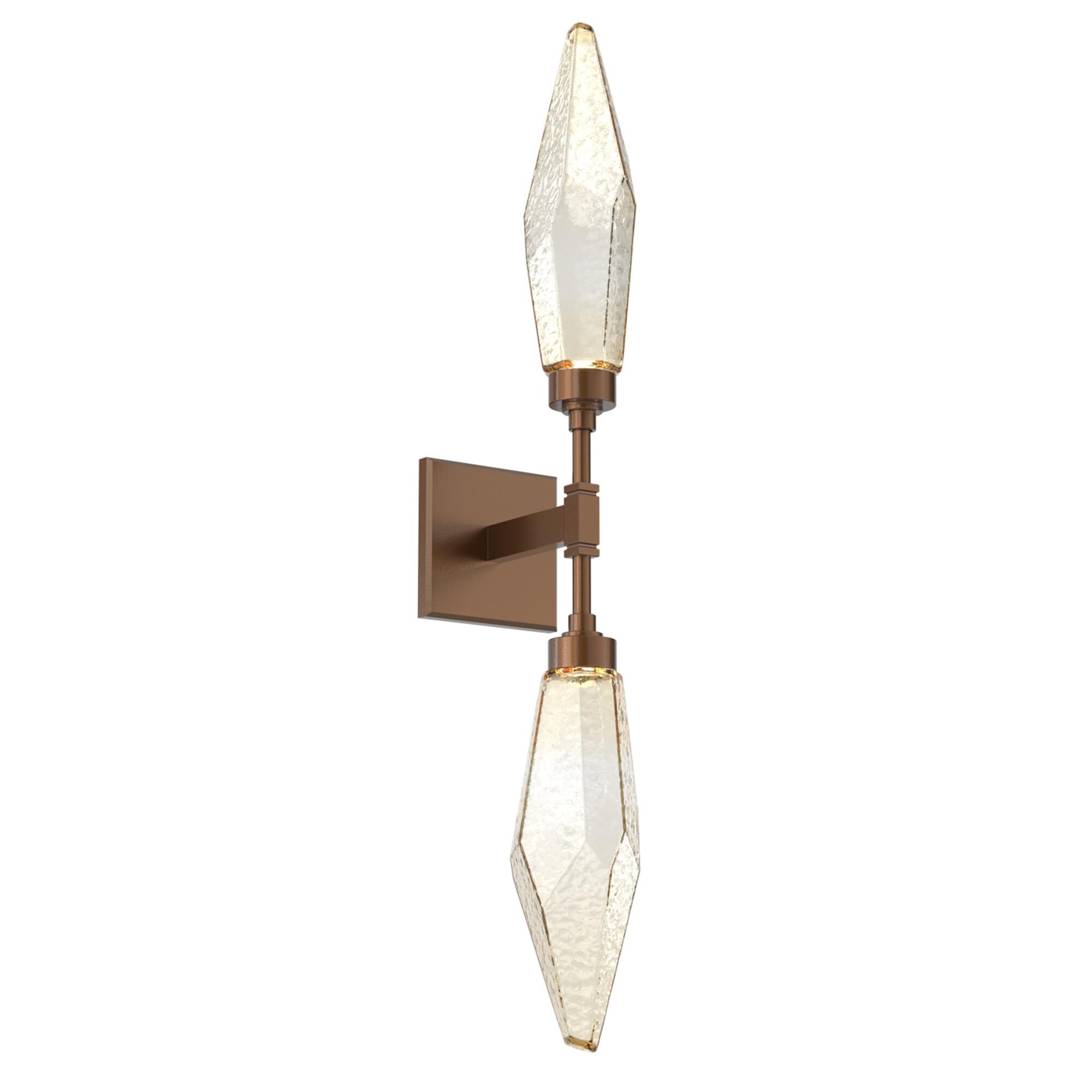 Shown in Burnished Bronze finish and Chilled Blown And Amber glass