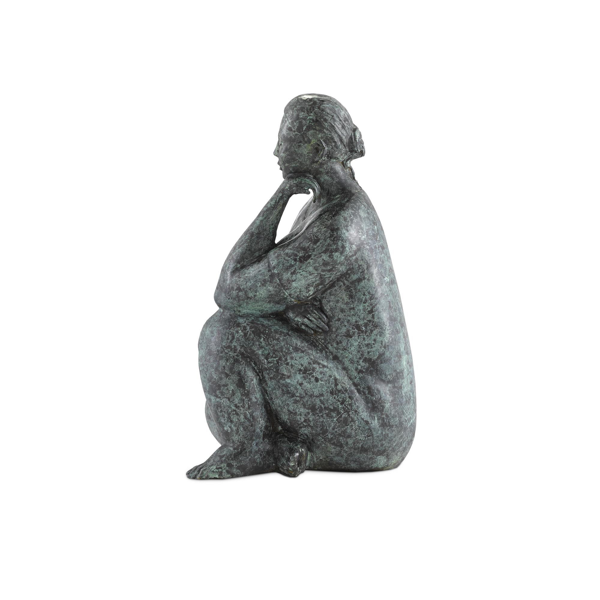 Lady Meditating Figurine,