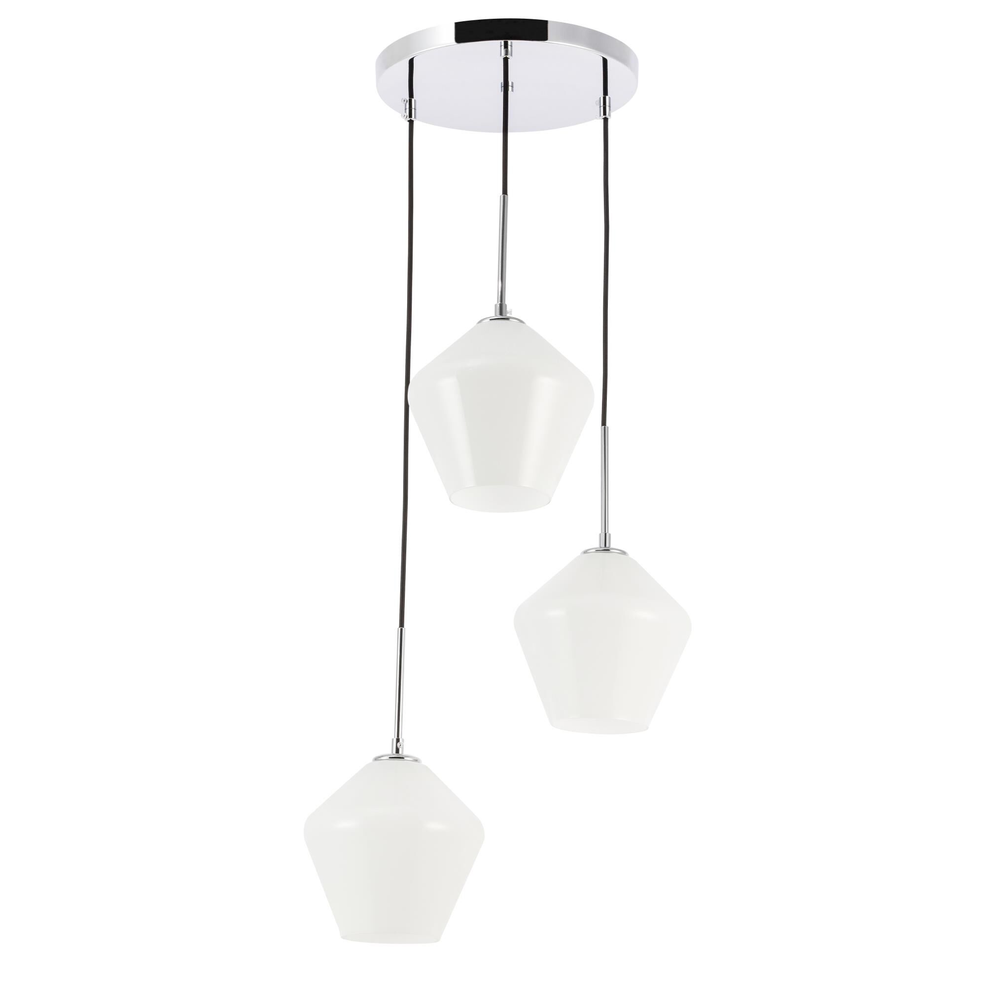 Gene 18 Inch 3 Light Multi Light Pendant by Elegant Lighting