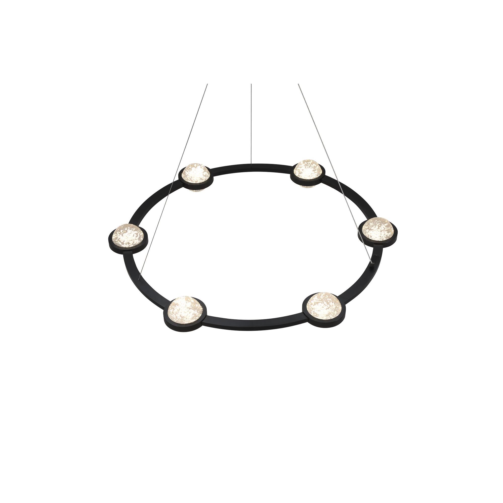 Shown in Black finish and Textured Orbs glass