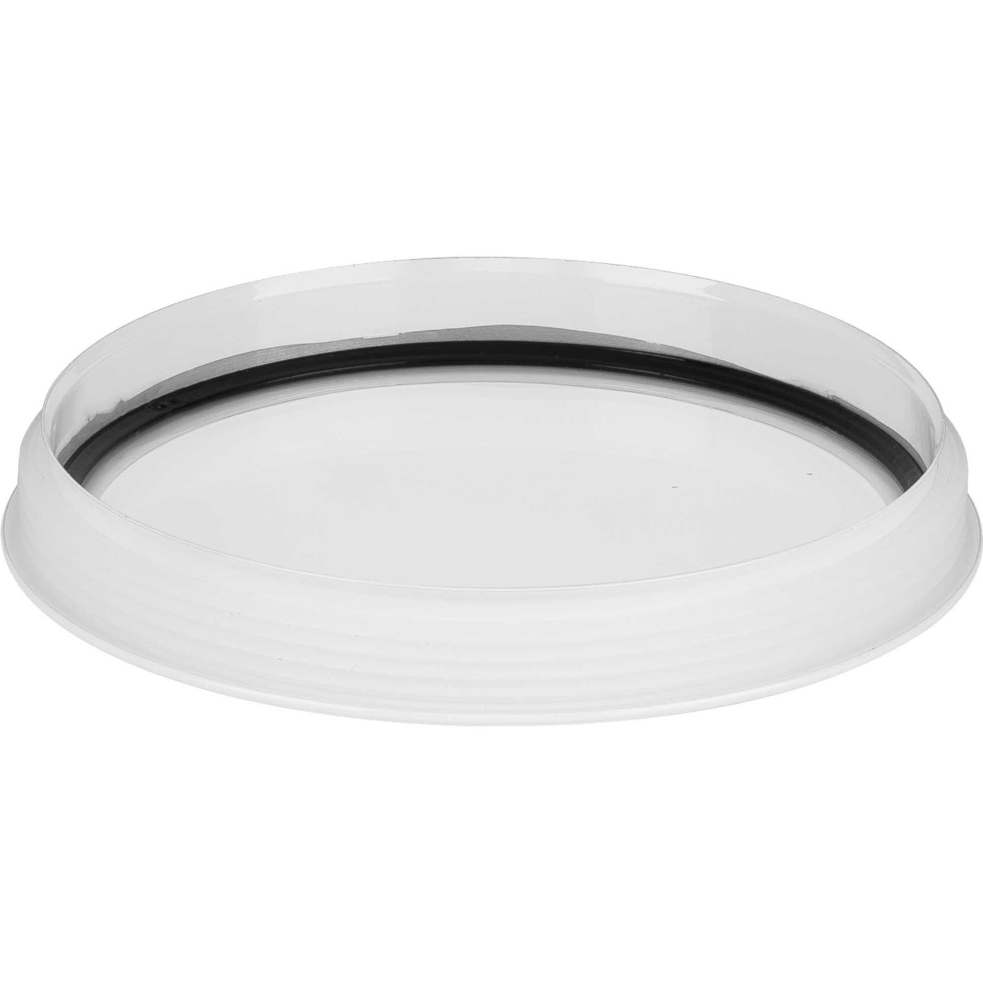 Black 6-inch round cylinder cover with clear lens. Non Classified Part by Progress Lighting