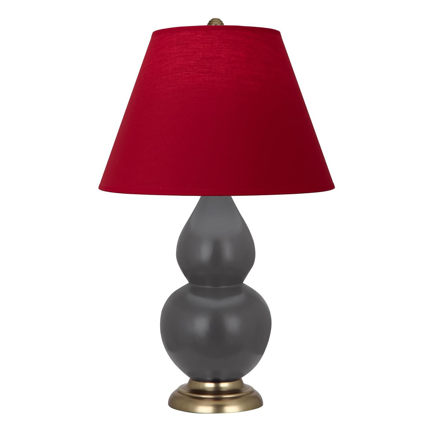 Shown in Matte Ash finish and Rose Red with Ink Black Lining shade and Antique Brass accent
