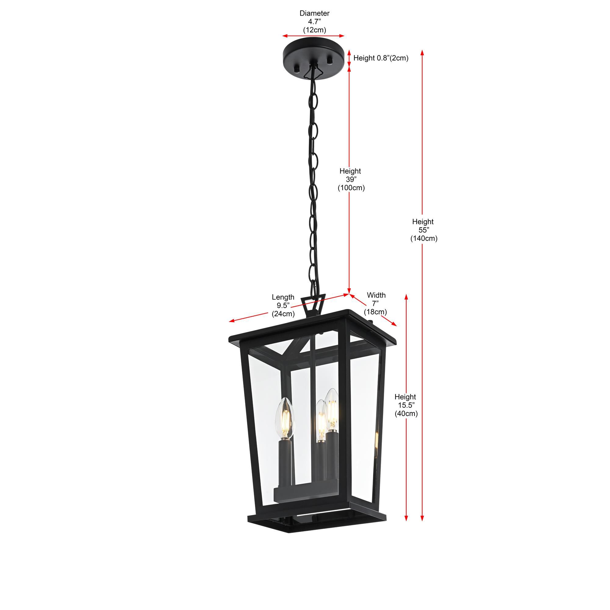 Berks 7 Inch Outdoor Hanging Lantern by Elegant Lighting