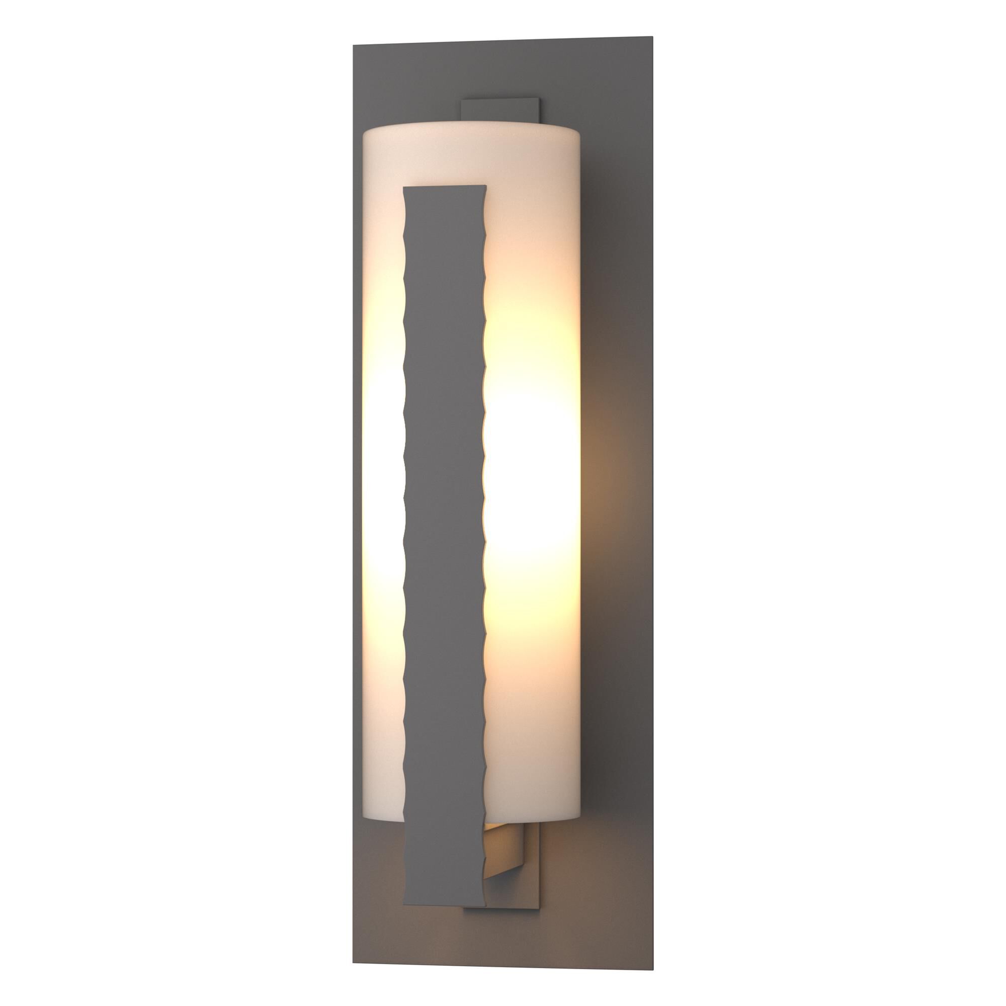 Shown in Coastal Burnished Steel finish and Opal  glass