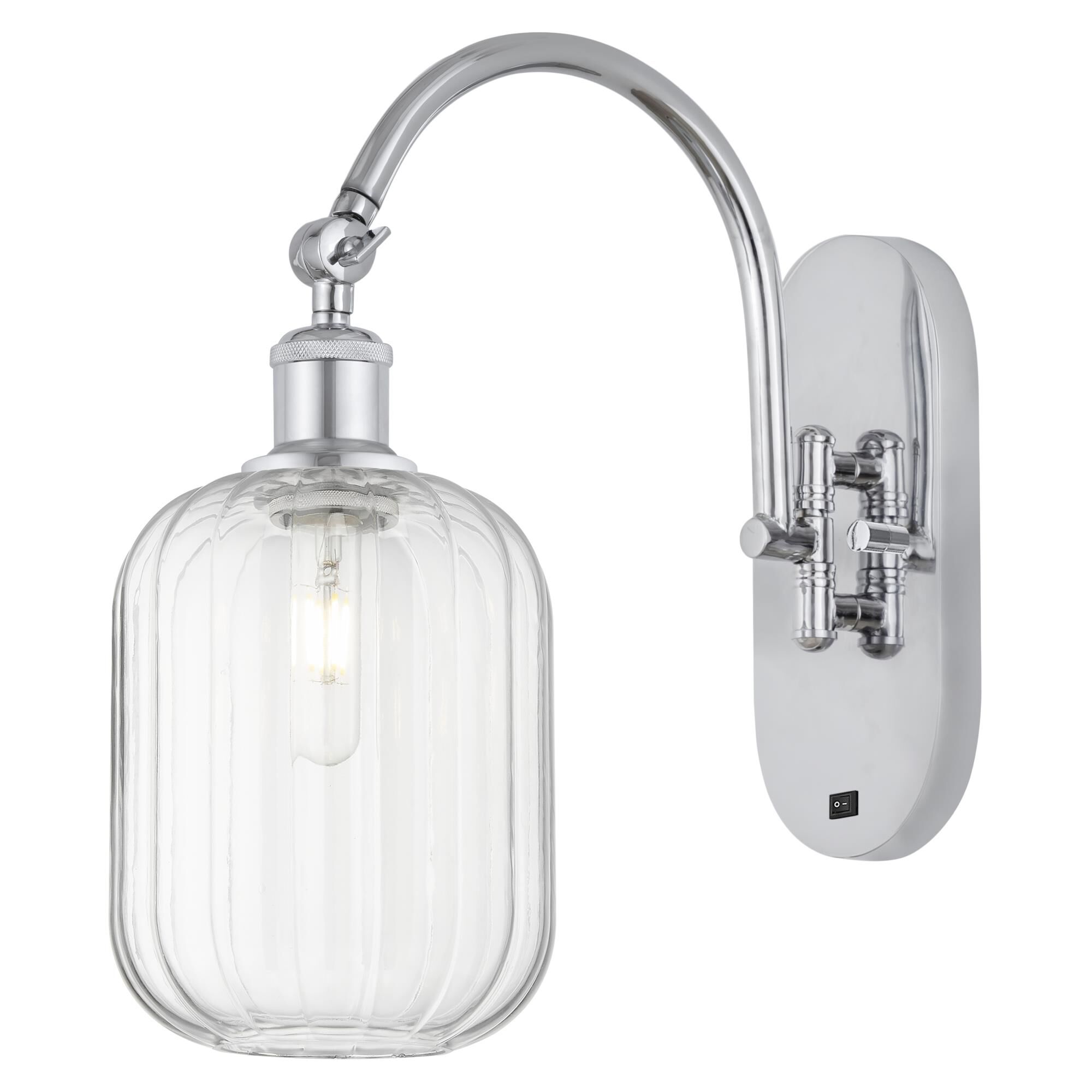 Shown in Polished Chrome finish and Clear glass