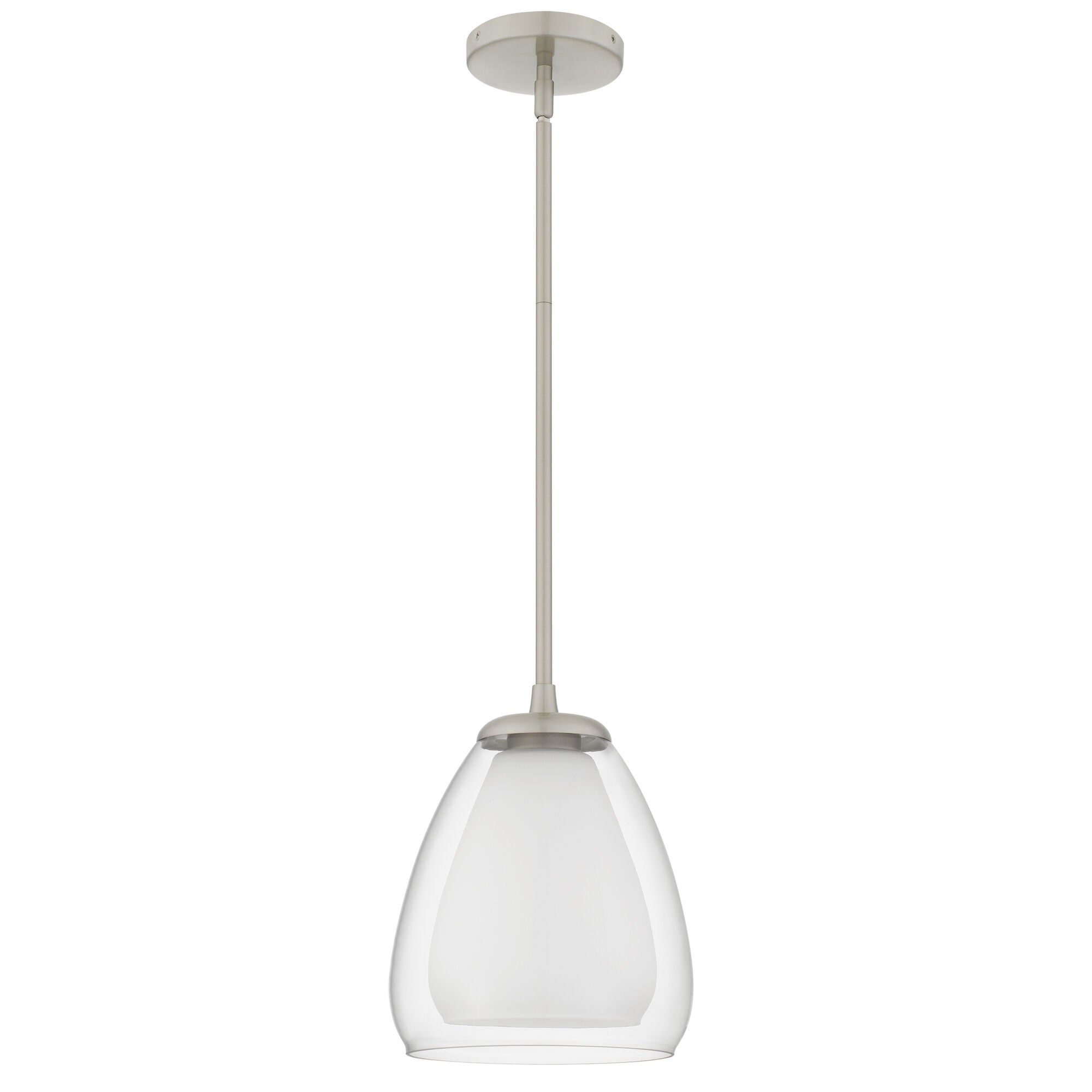 Shown in Brushed Nickel finish and Clear Glass, Opal Etched Glass shade