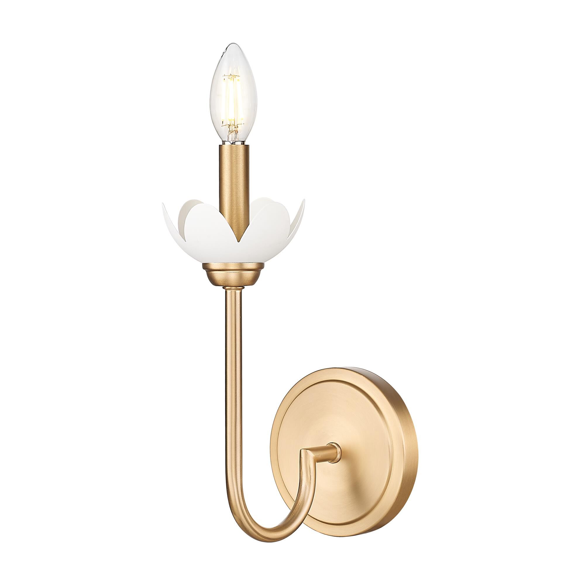 Shown in Modern Gold finish and Clear Ribbed glass and Clear Ribbed shade