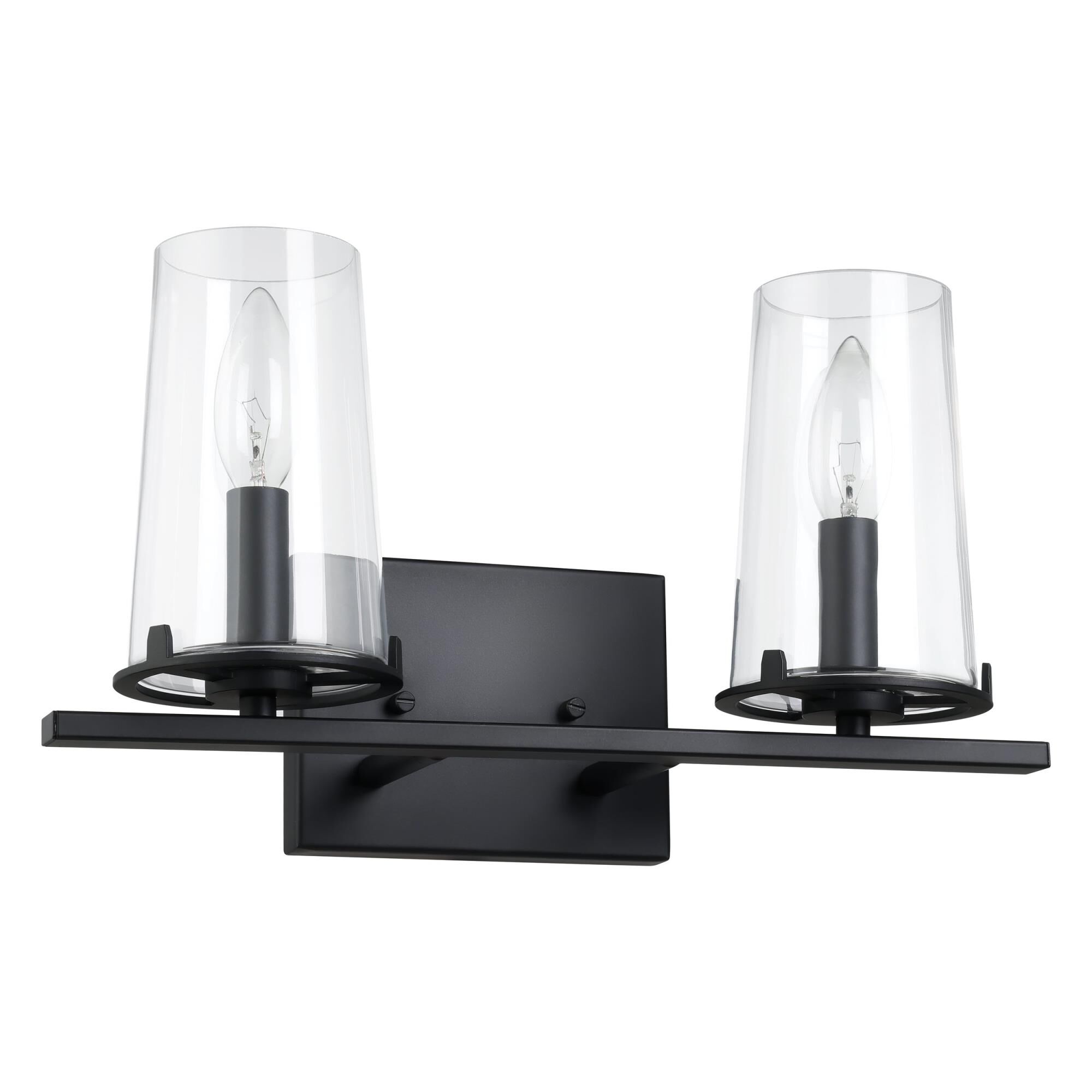 Shown in Matte Black finish and Clear glass