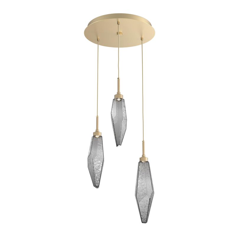 Rock Crystal 17 Inch 3 Light Multi Light Pendant by Hammerton Studio