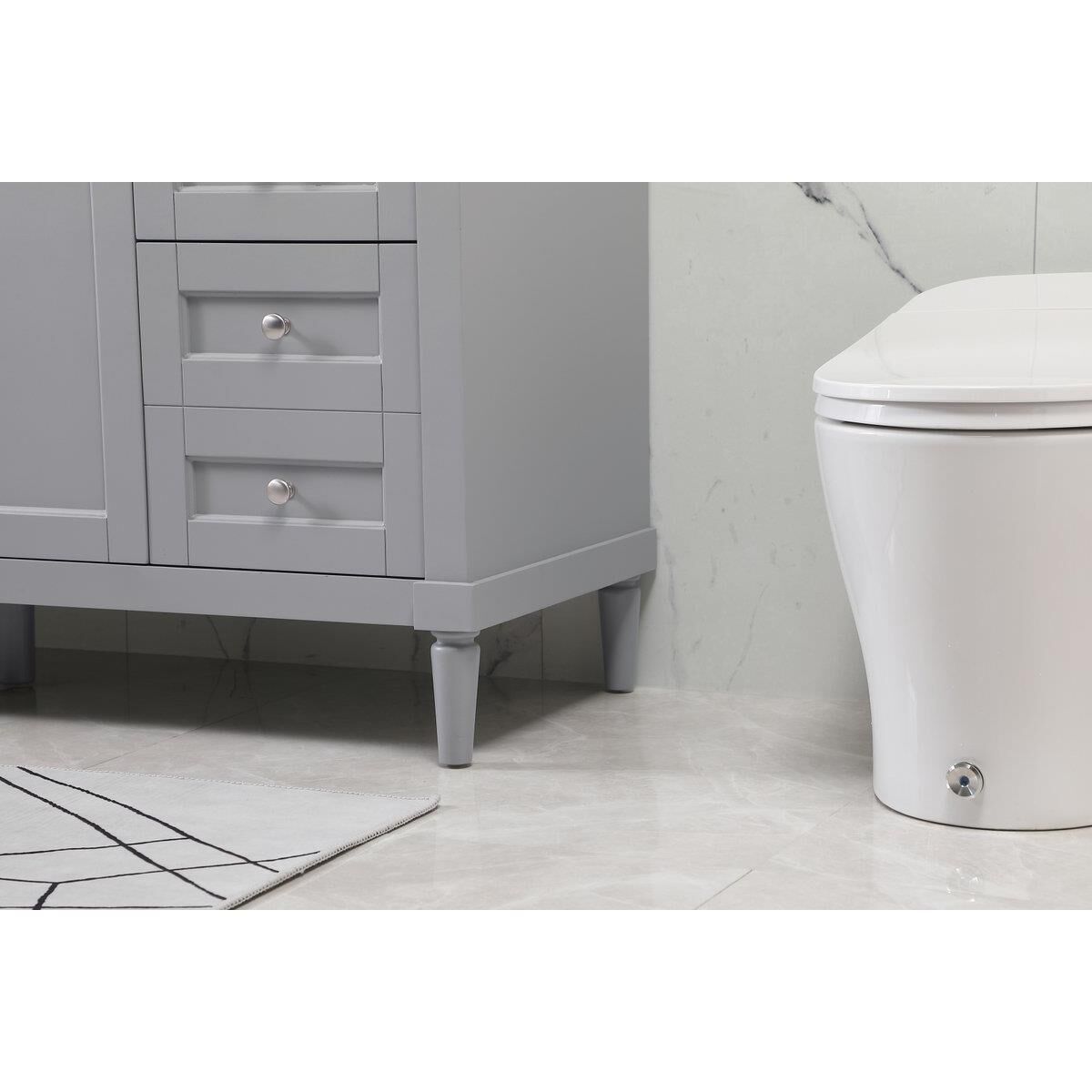 Shown in Grey finish and Single Bathroom Vanity accent