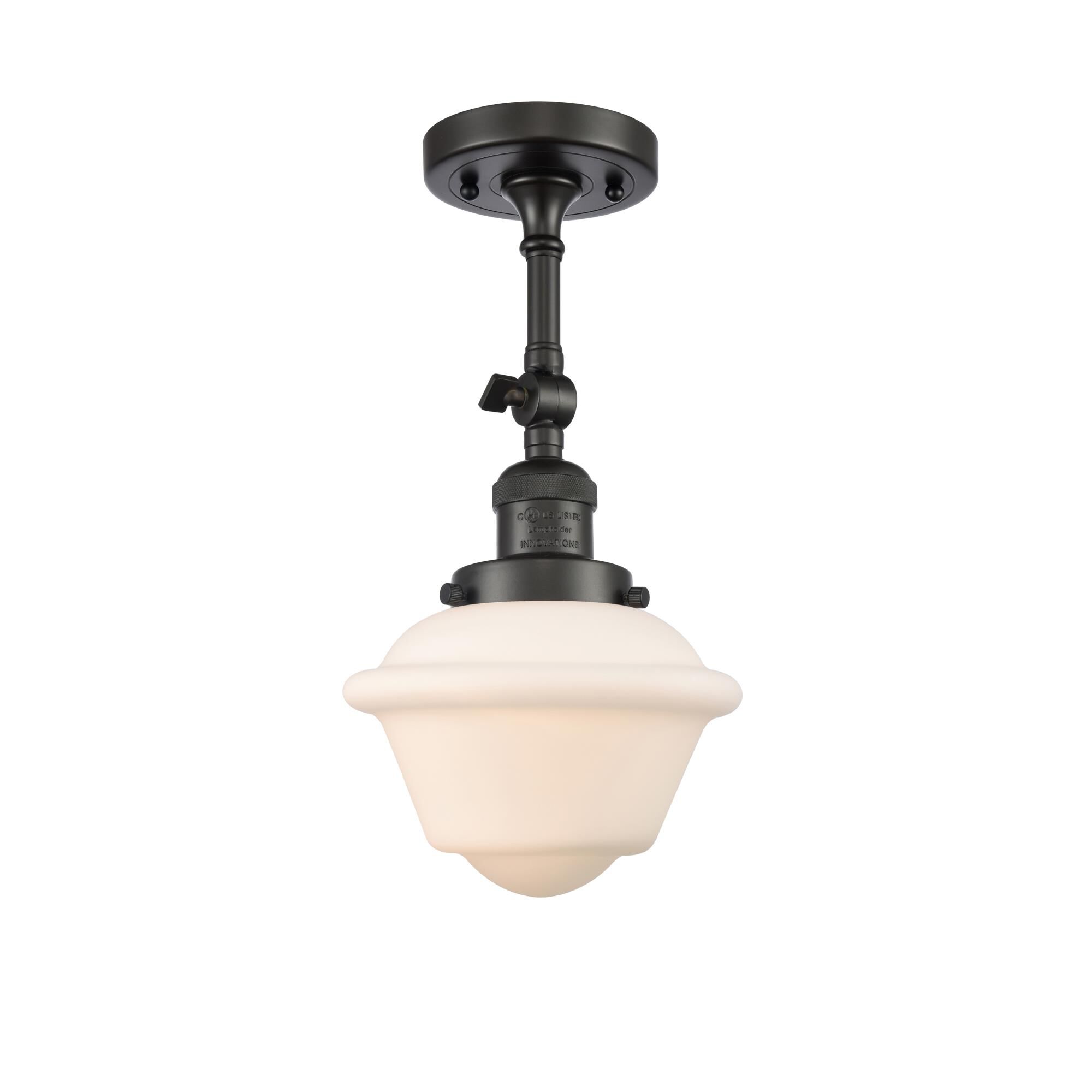 Shown in Oil Rubbed Bronze finish and Matte White Cased glass