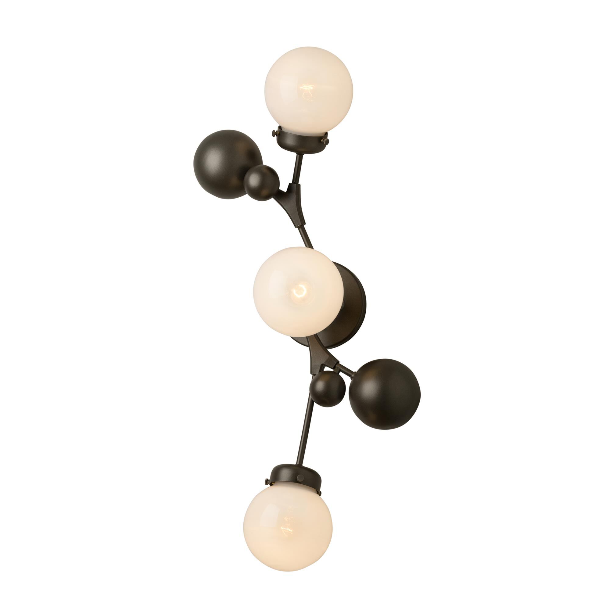 Shown in Dark Smoke finish and Opaline glass