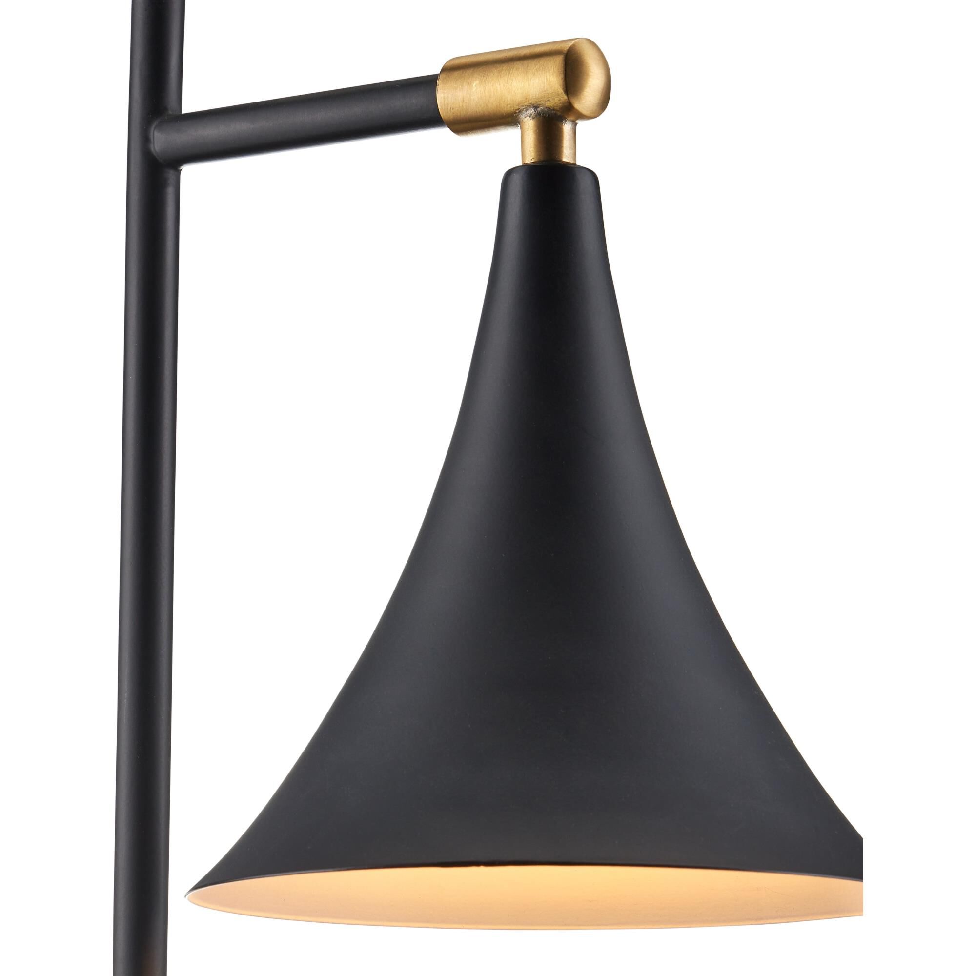 Shown in Matte Black, Matte Brass finish and Black Metal shade