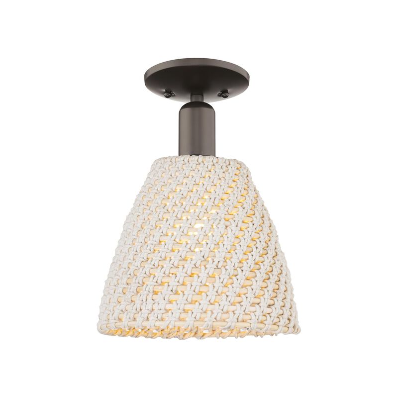 Bruno Marashlian Natural Ballston Dome 9 Inch Semi Flush Mount by Innovations Lighting
