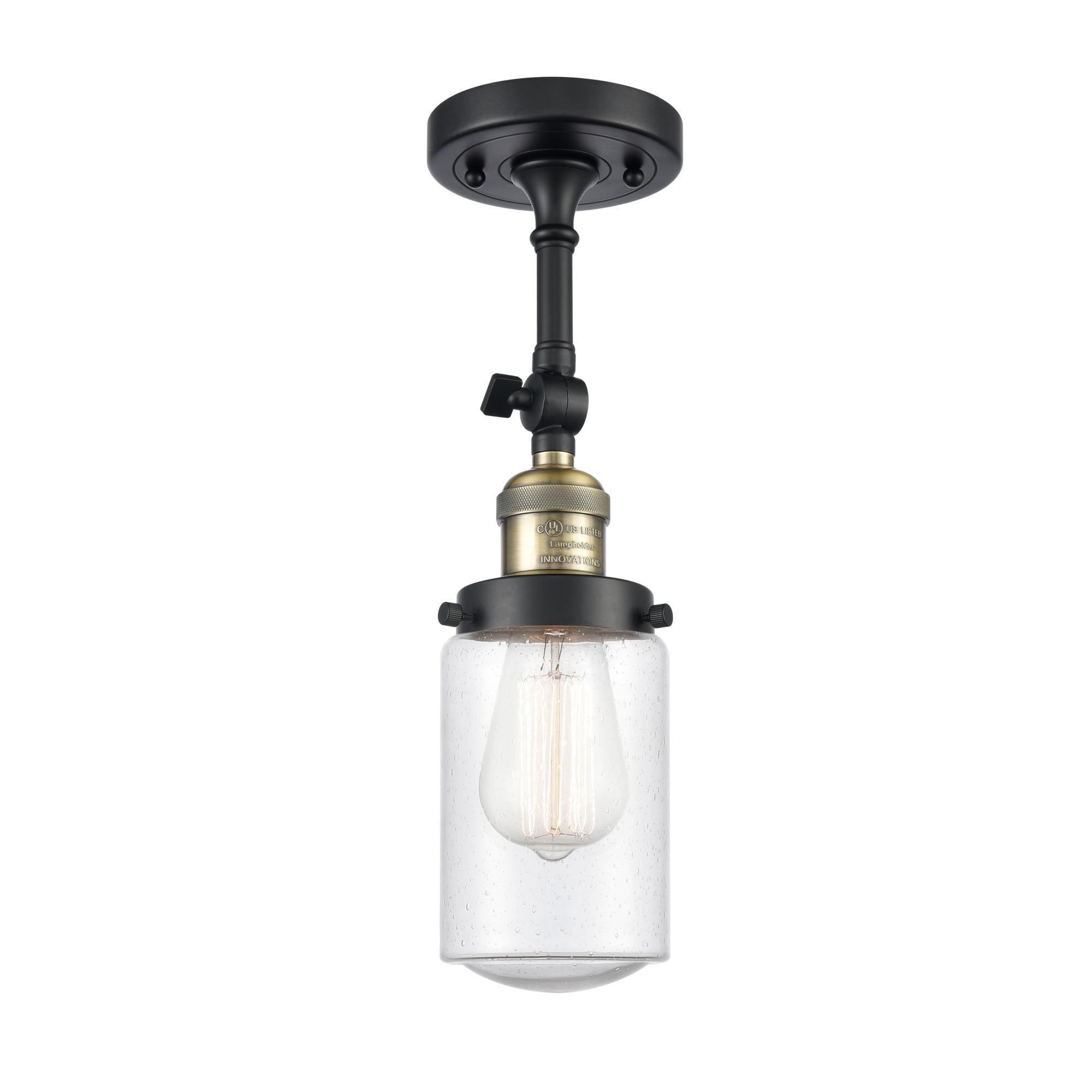 Shown in Black Antique Brass finish and Schoolhouse glass and Glass shade