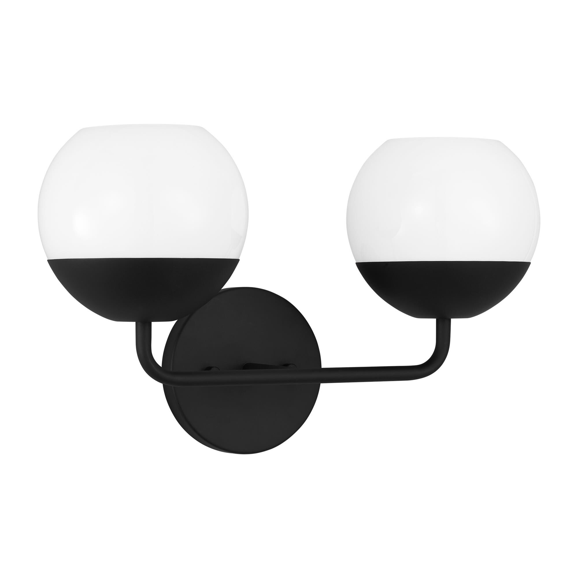 Shown in Midnight Black finish and Milk glass and Milk Glass s shade