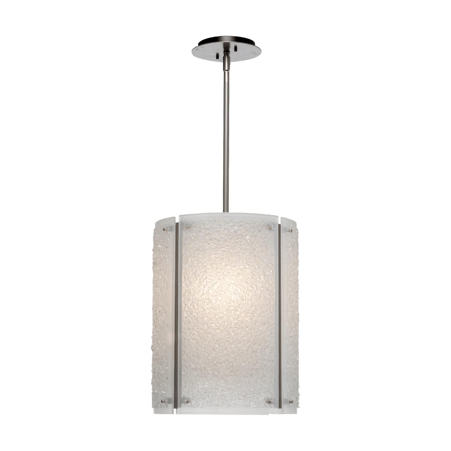 Shown in Metallic Beige Silver finish and Rimelight Frosted glass