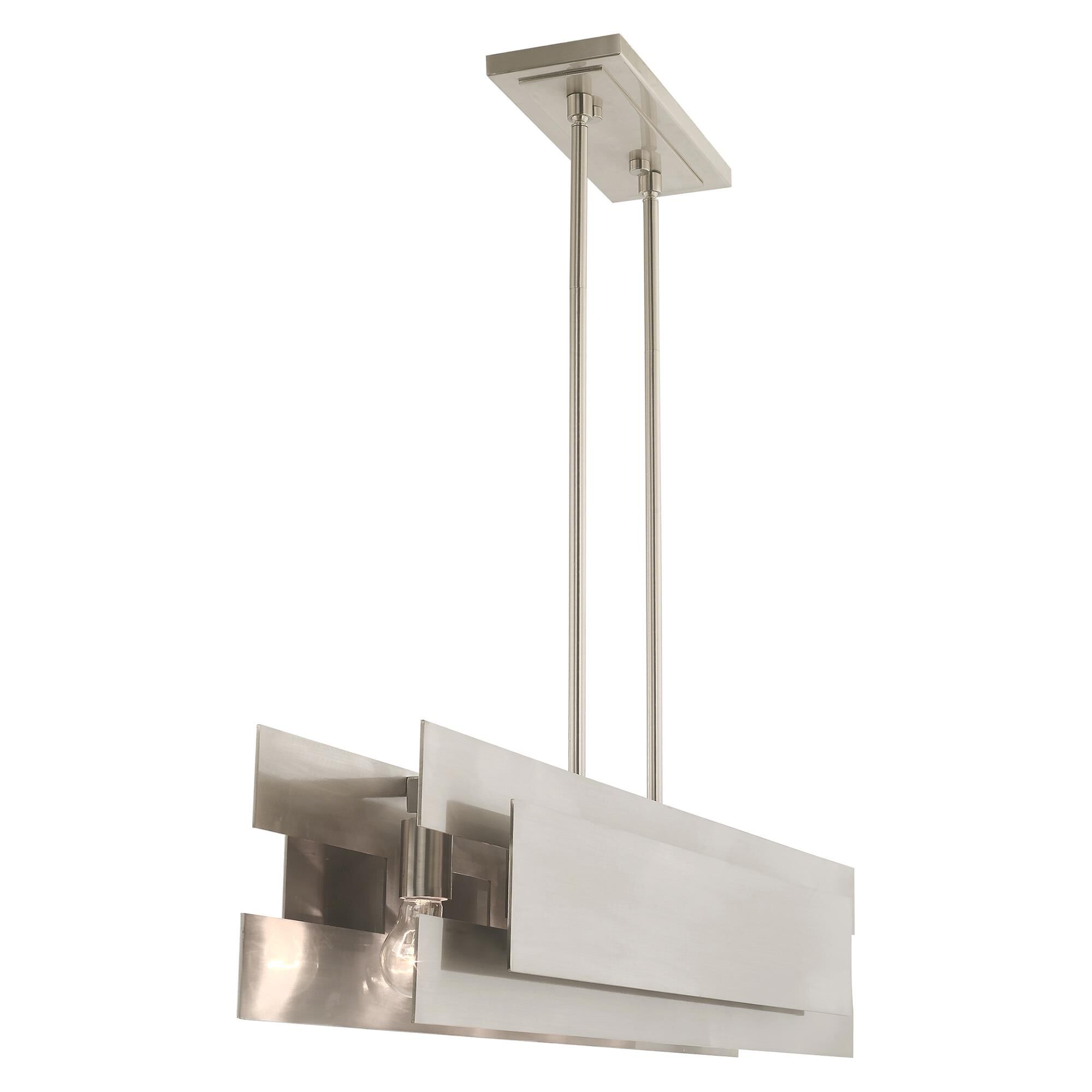 Shown in Brushed Nickel finish and Brushed Nickel Metal shade