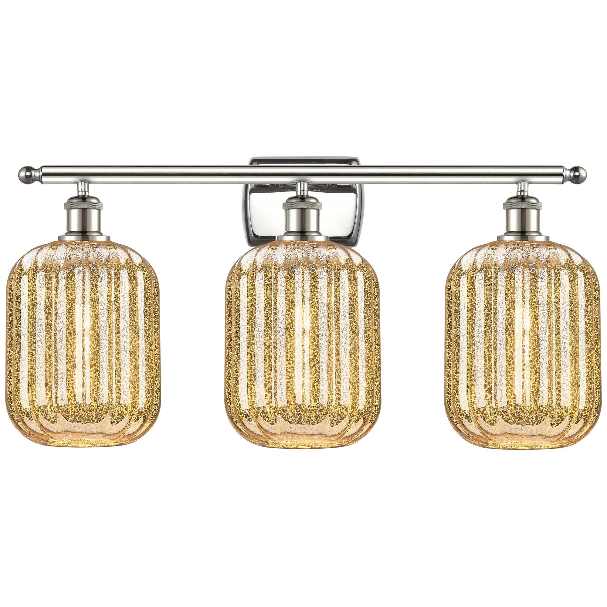 Shown in Polished Nickel finish and Mercury glass