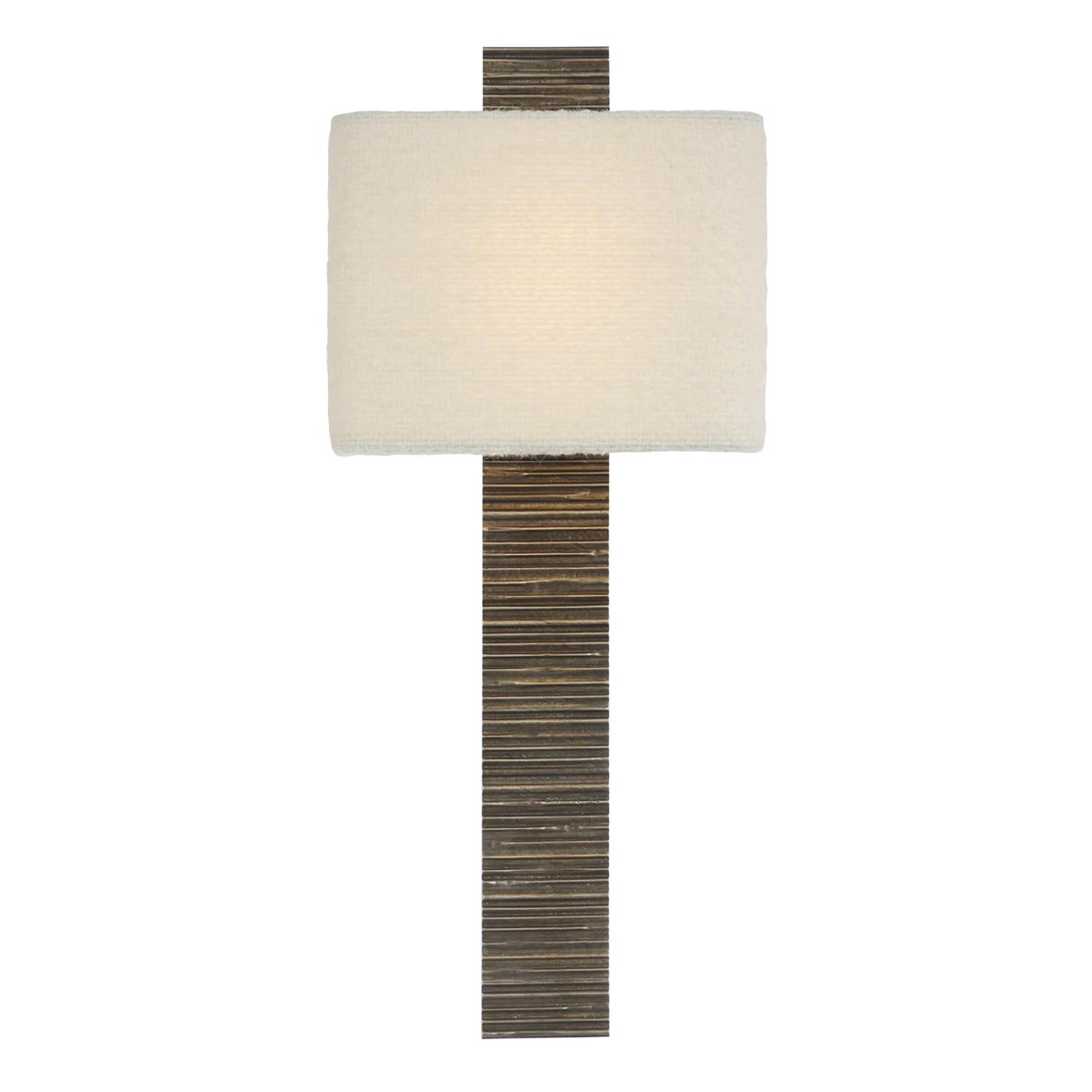 Shown in Ridged Graphite finish and Boucle Rectangle shade