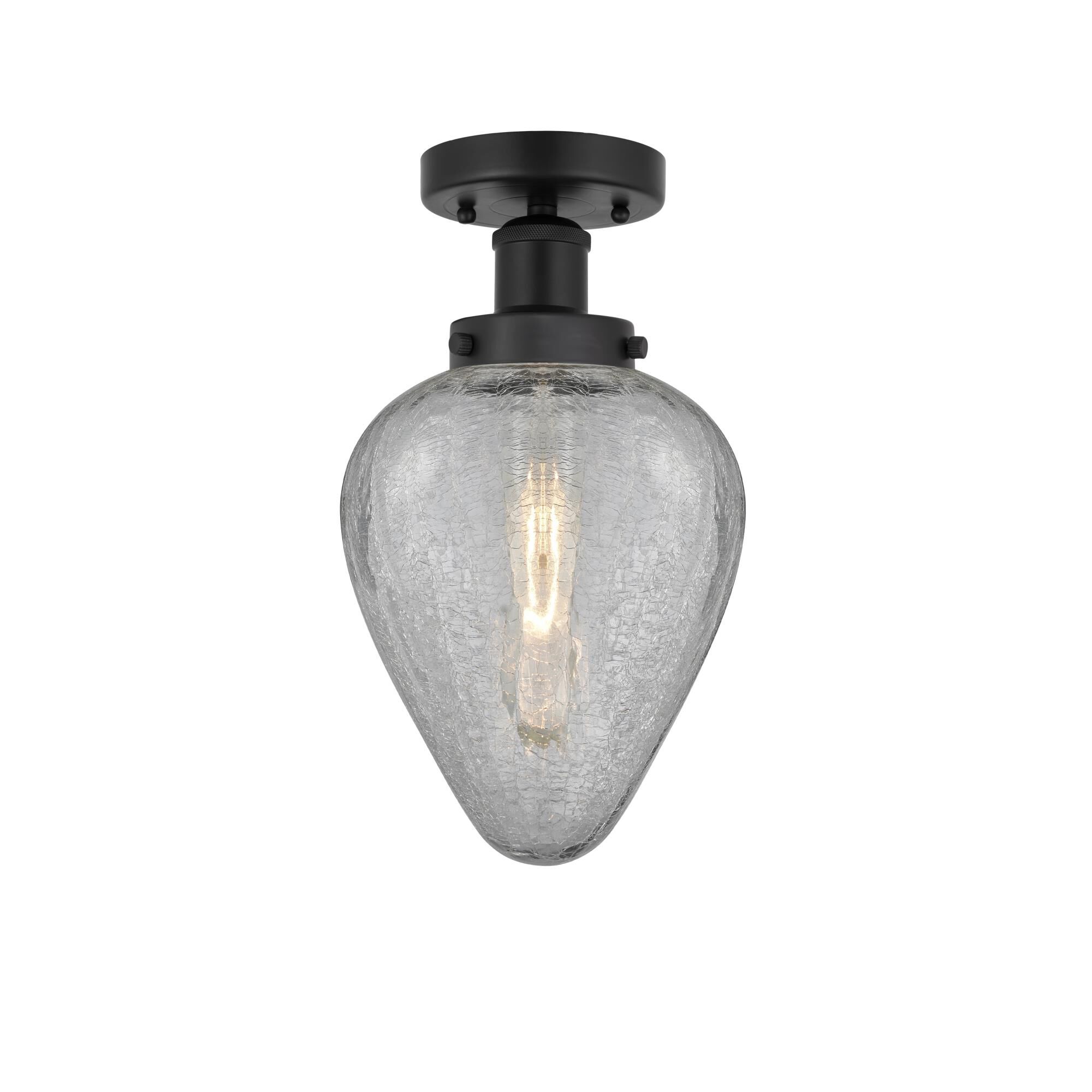 Shown in Matte Black, Clear Crackle finish and Clear Crackle glass and Clear Crackle Glass shade