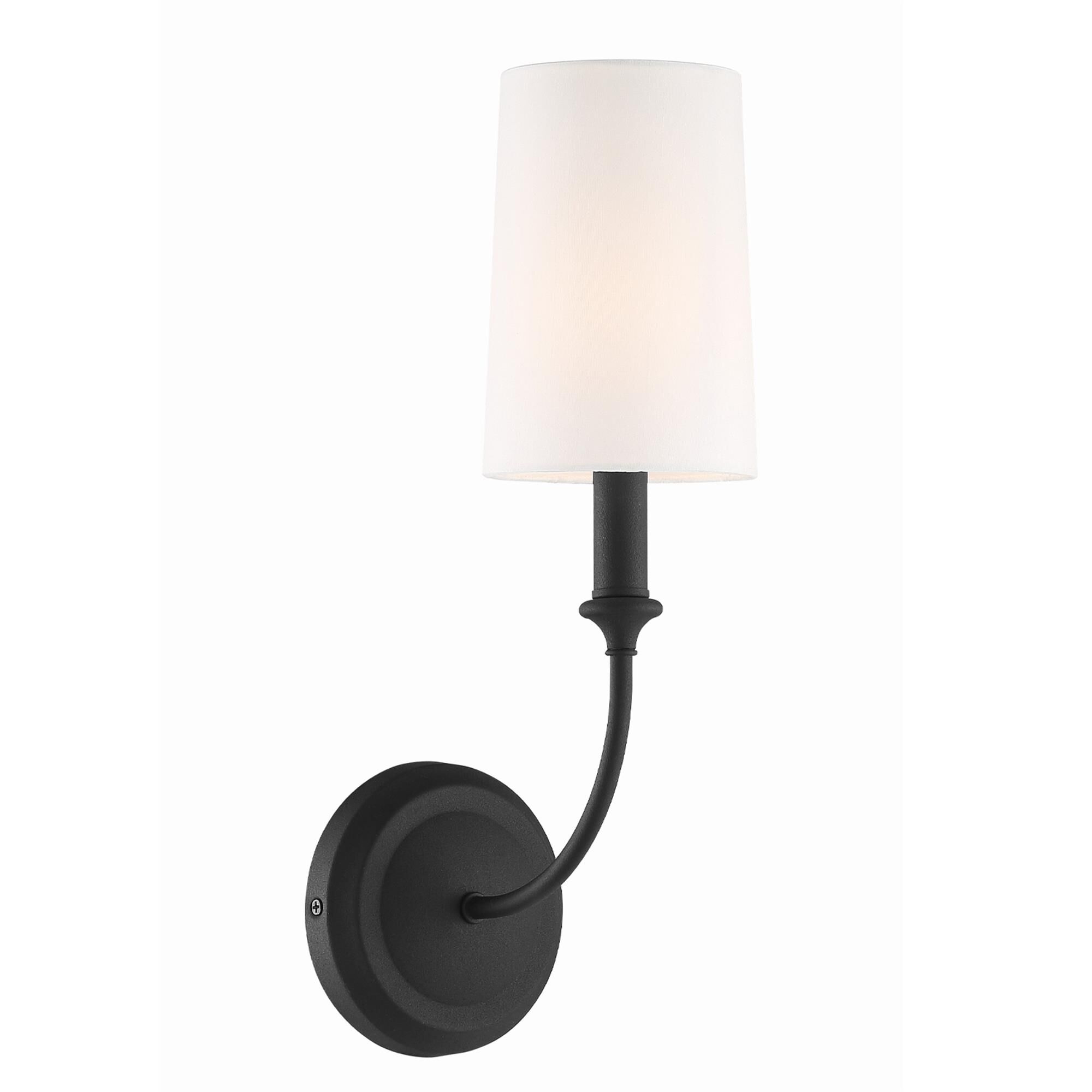 Shown in Black Forged finish and Silk glass and Silk shade