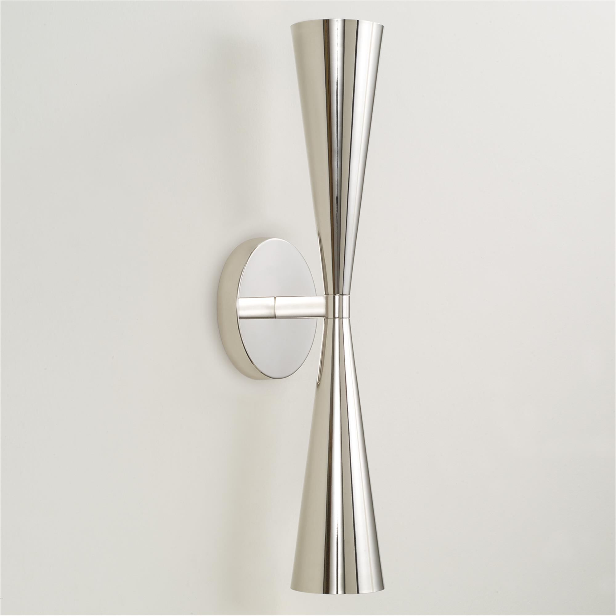 Shown in Polished Nickel finish and Polished Nickel Metal  With White Interior shade