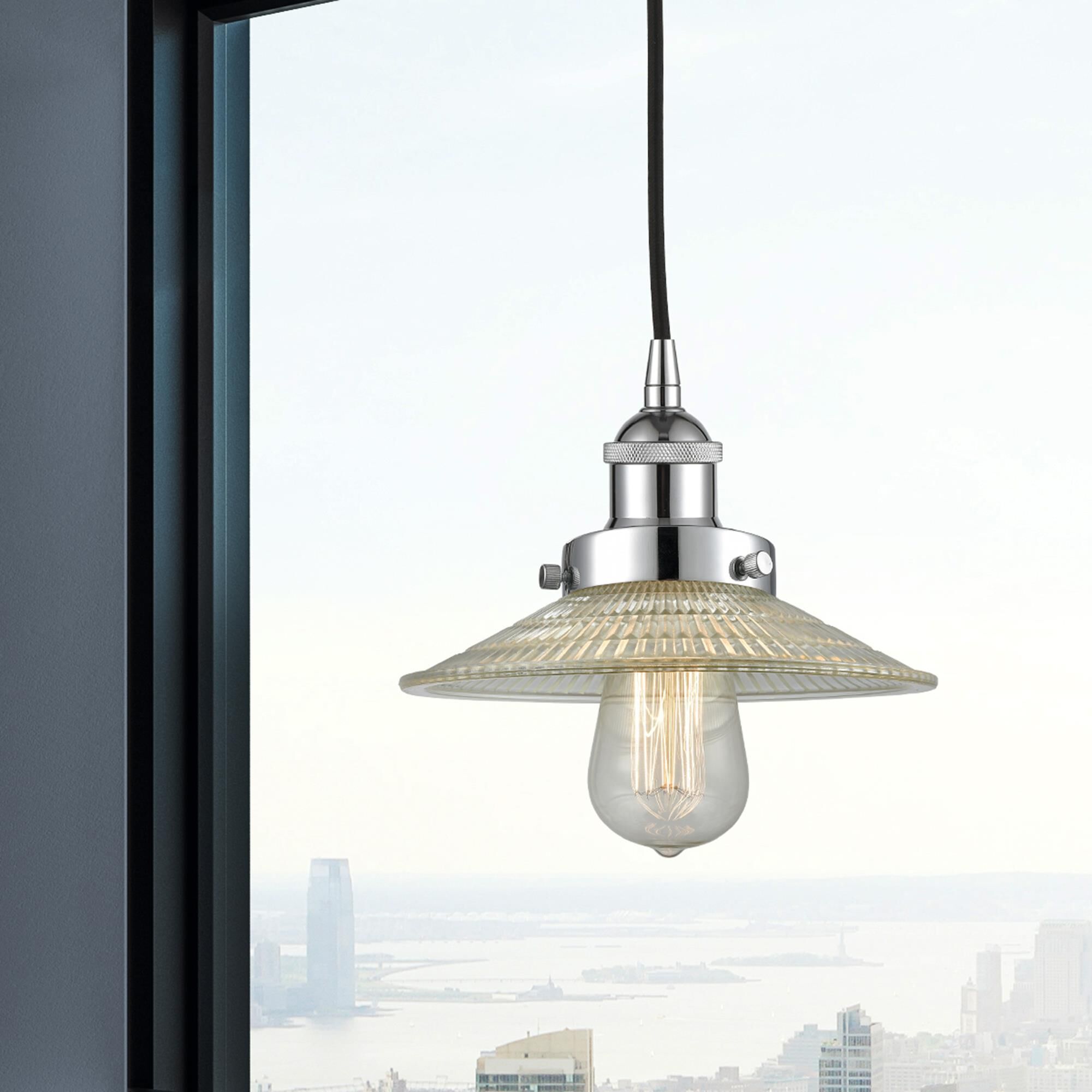 Shown in Polished Chrome finish and Clear glass