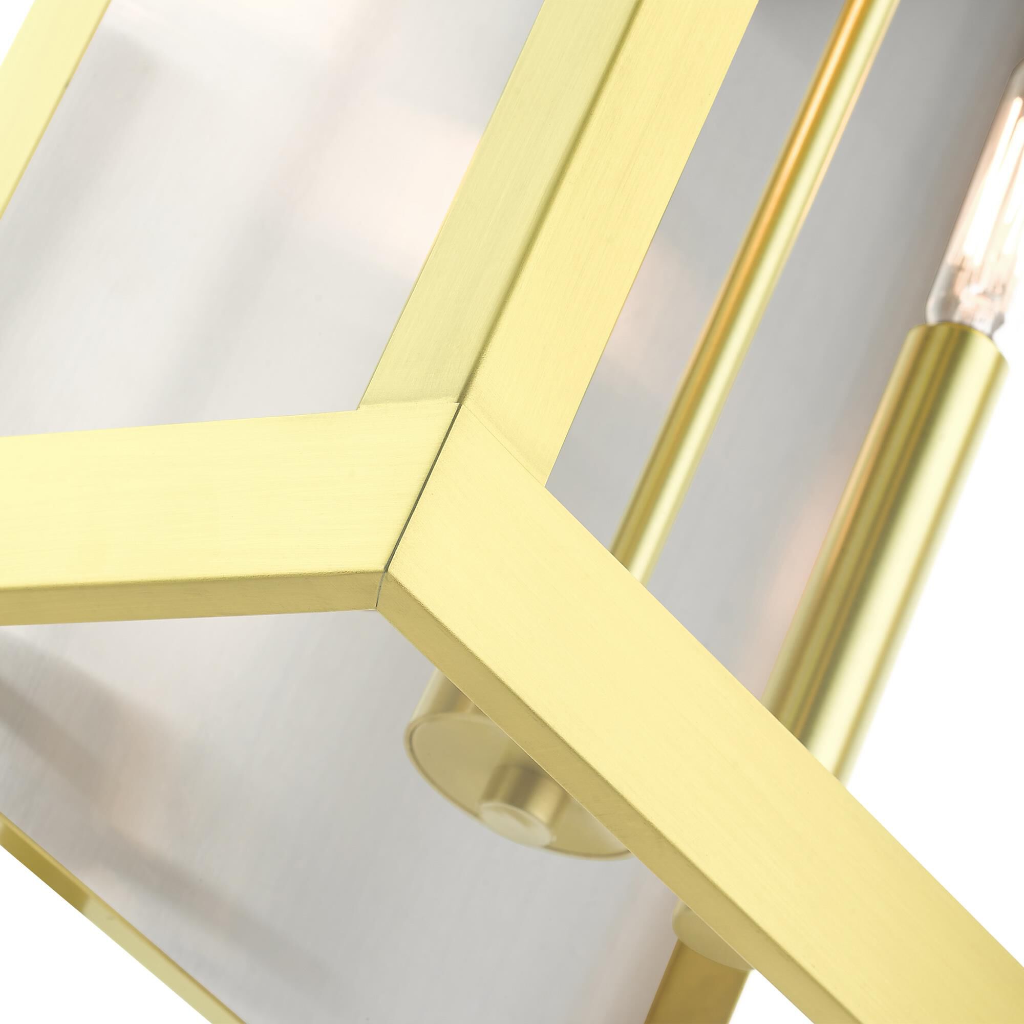 Shown in Satin Brass finish and Clear glass