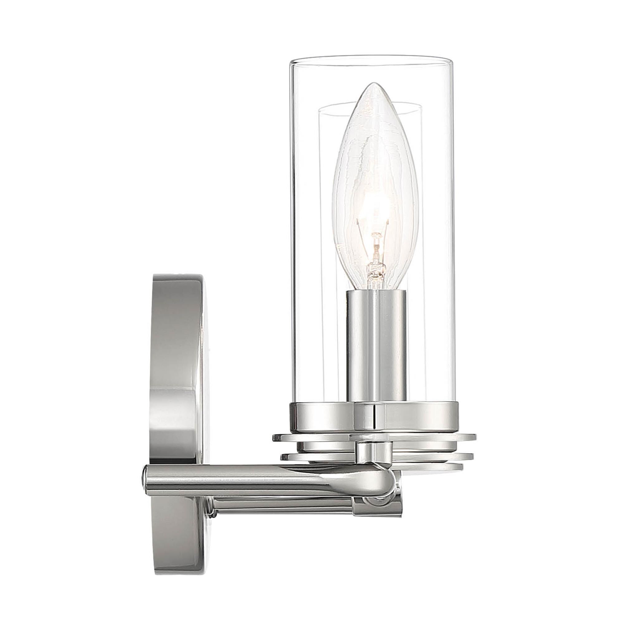 Shown in Polished Nickel finish and Clear glass