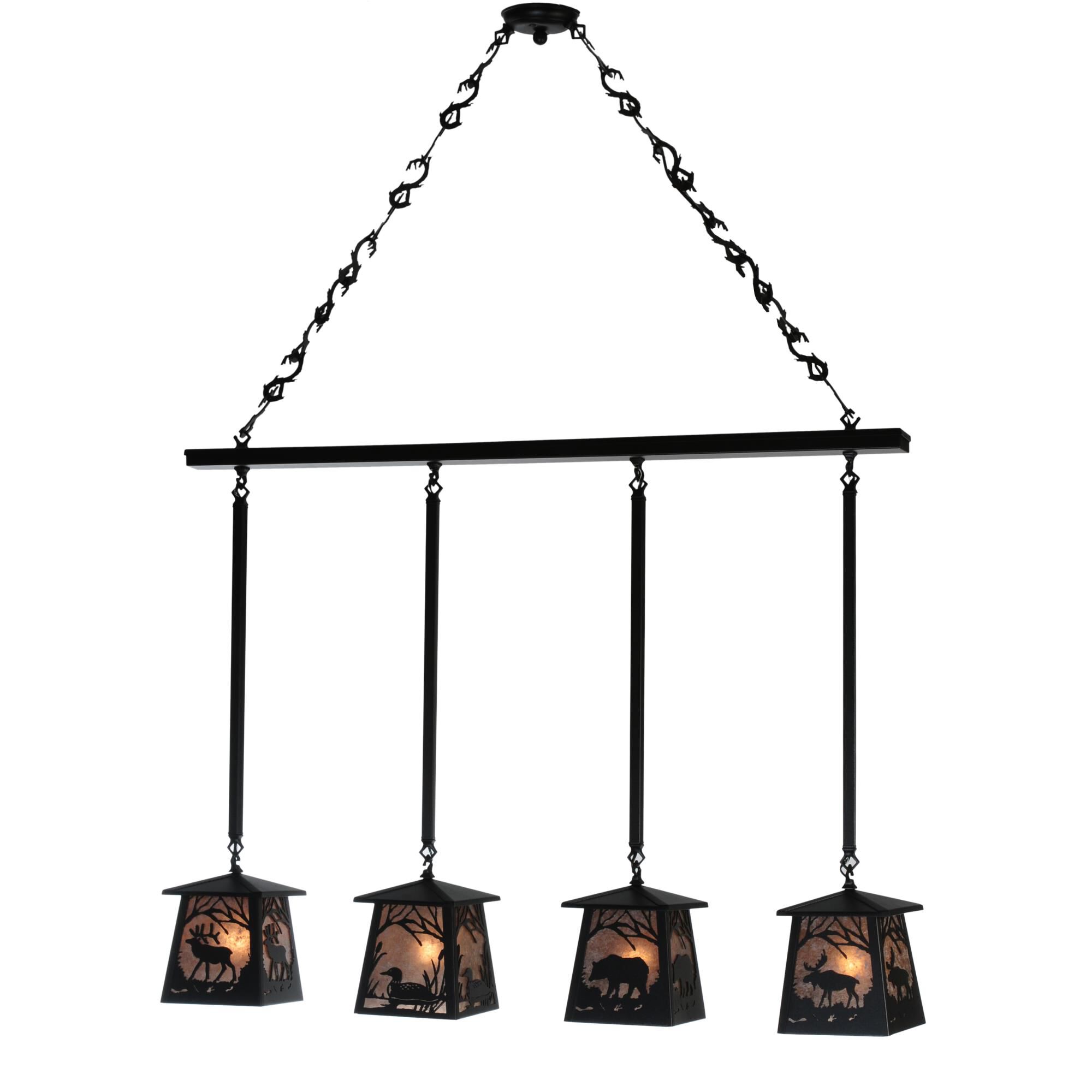 Wildlife At Pine Lake 48 Inch 4 Light Linear Suspension Light by Meyda Lighting