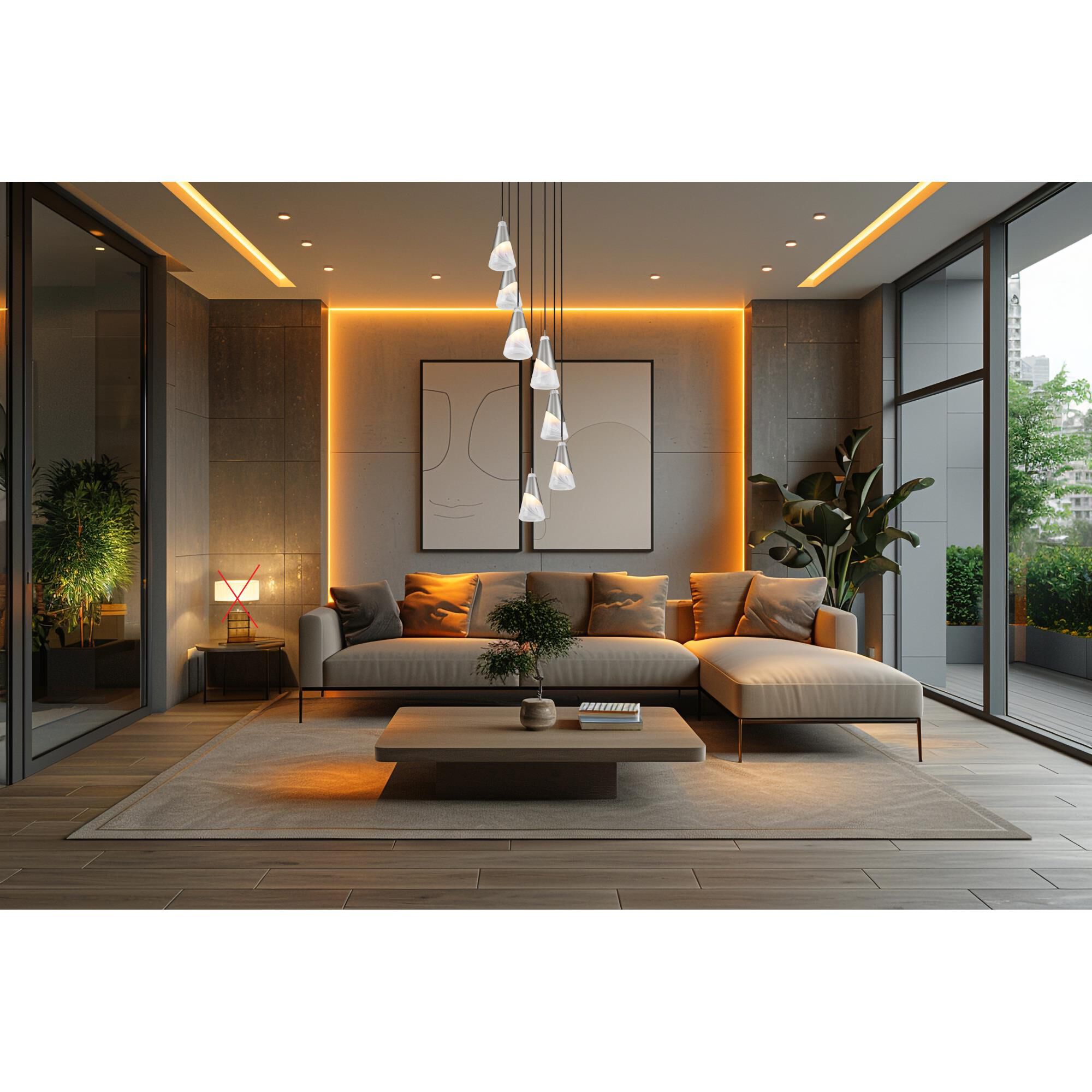 Shown in Brushed Nickel finish and White Swirl glass and White Swirl shade