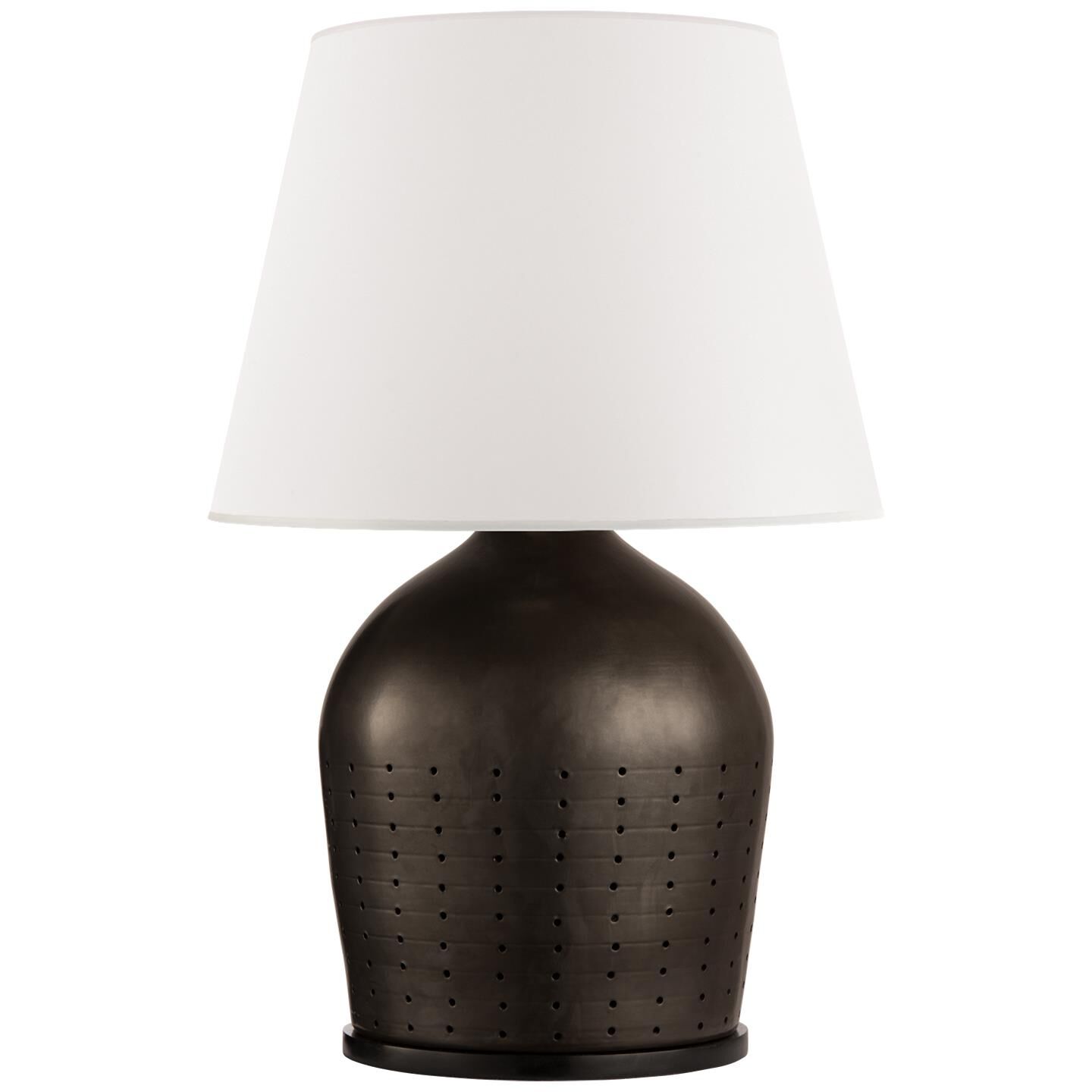 Shown in Black Porcelain finish and White Paper shade