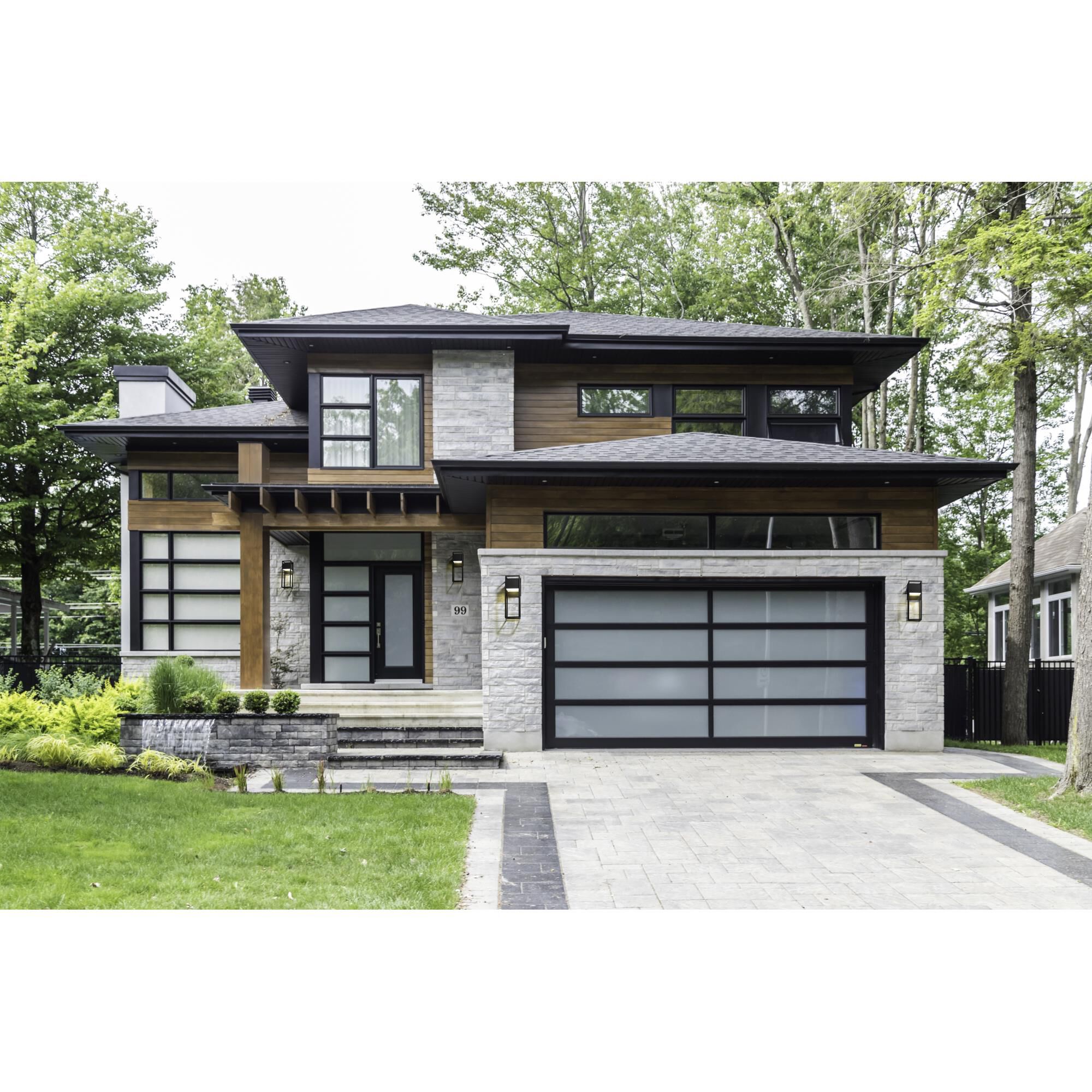 Shown in Black finish and Glass shade