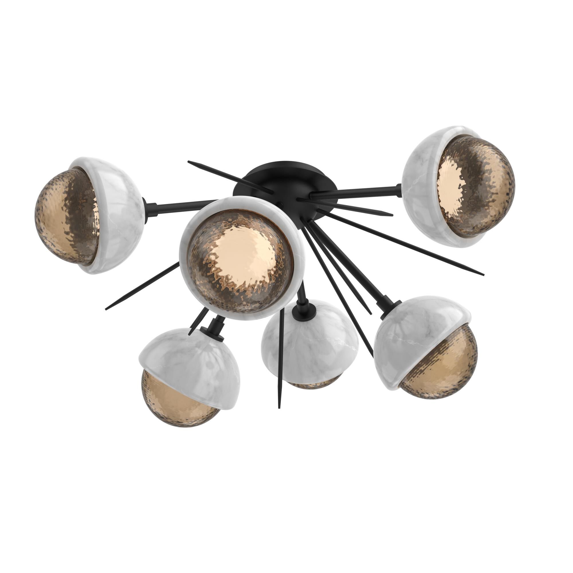Shown in Matte Black finish and Bronze glass and White Marble accent