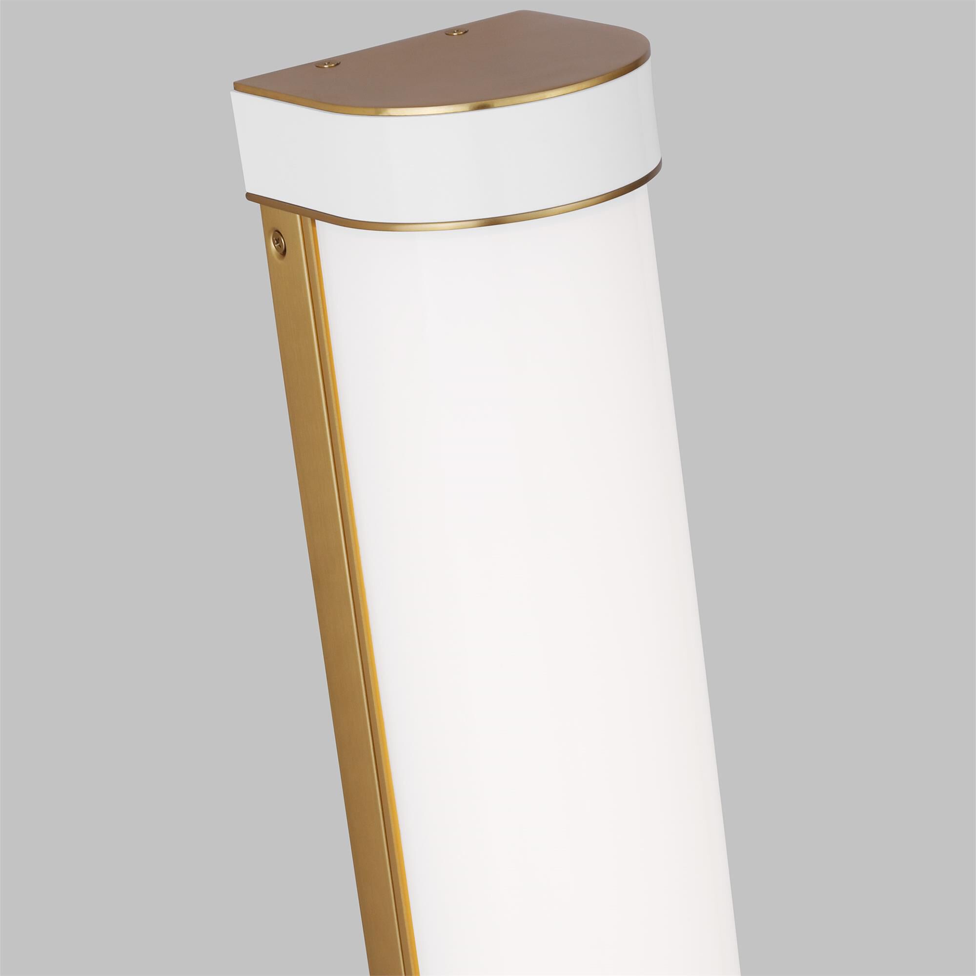 Shown in Burnished Brass finish and Milk White Glass shade