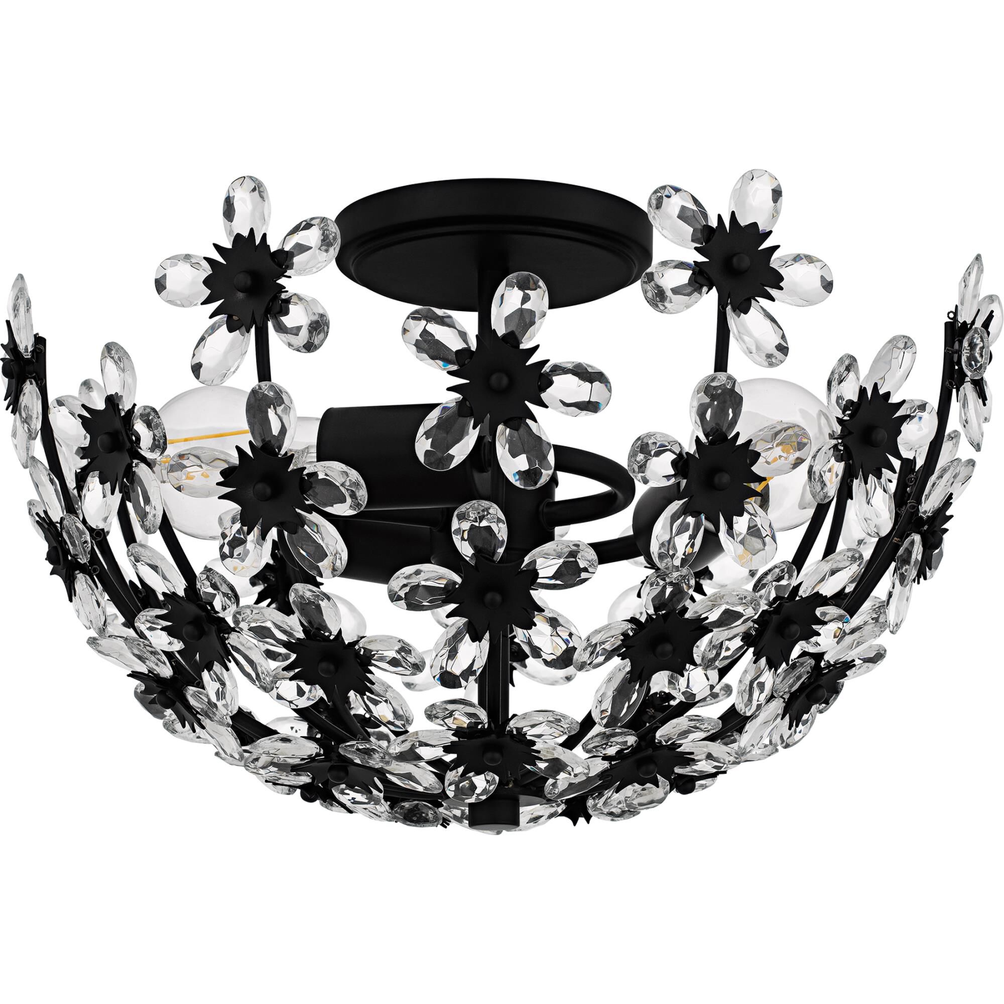 Shown in Matte Black finish and Clear Crystal Glass shade