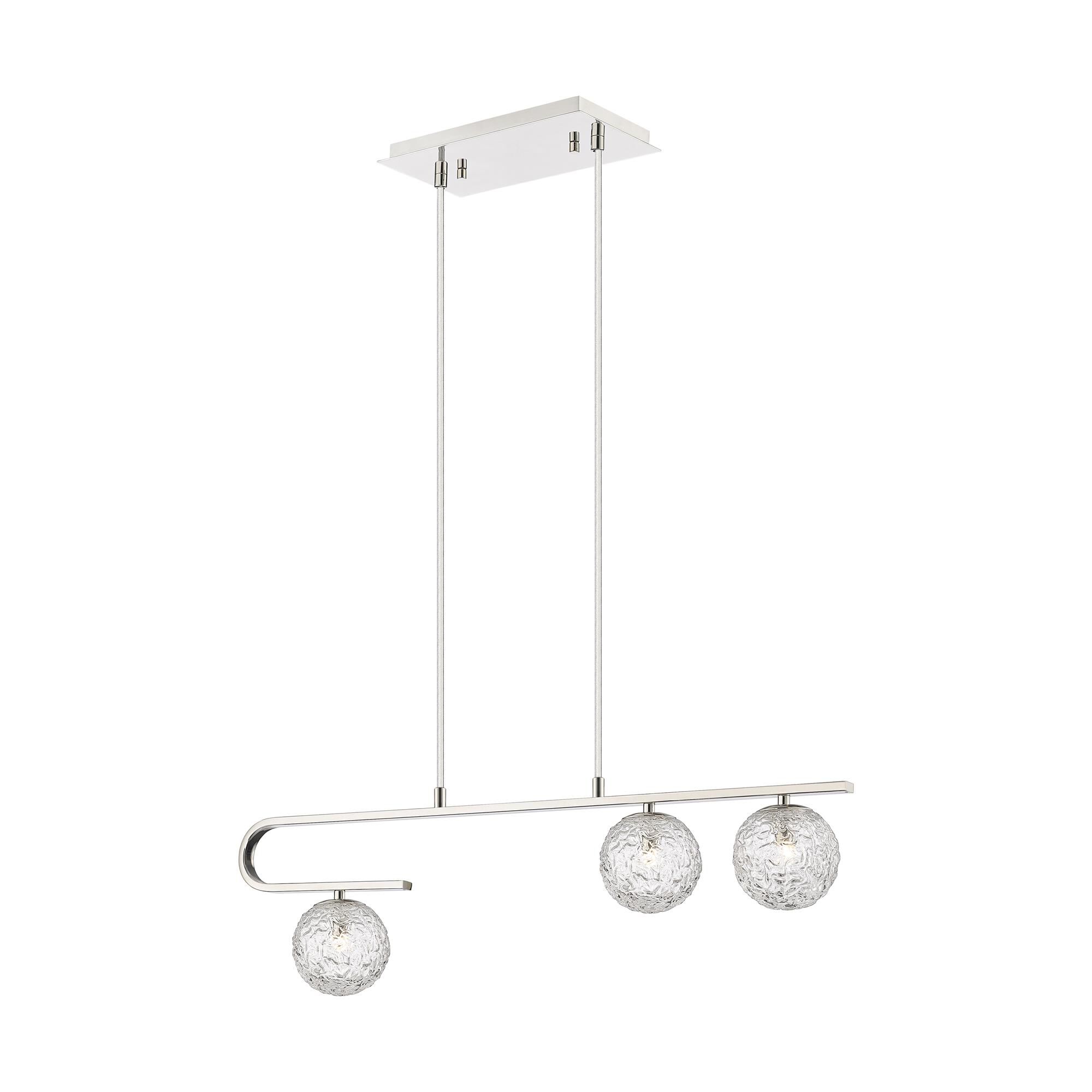 Shown in Polished Nickel finish and Clear shade