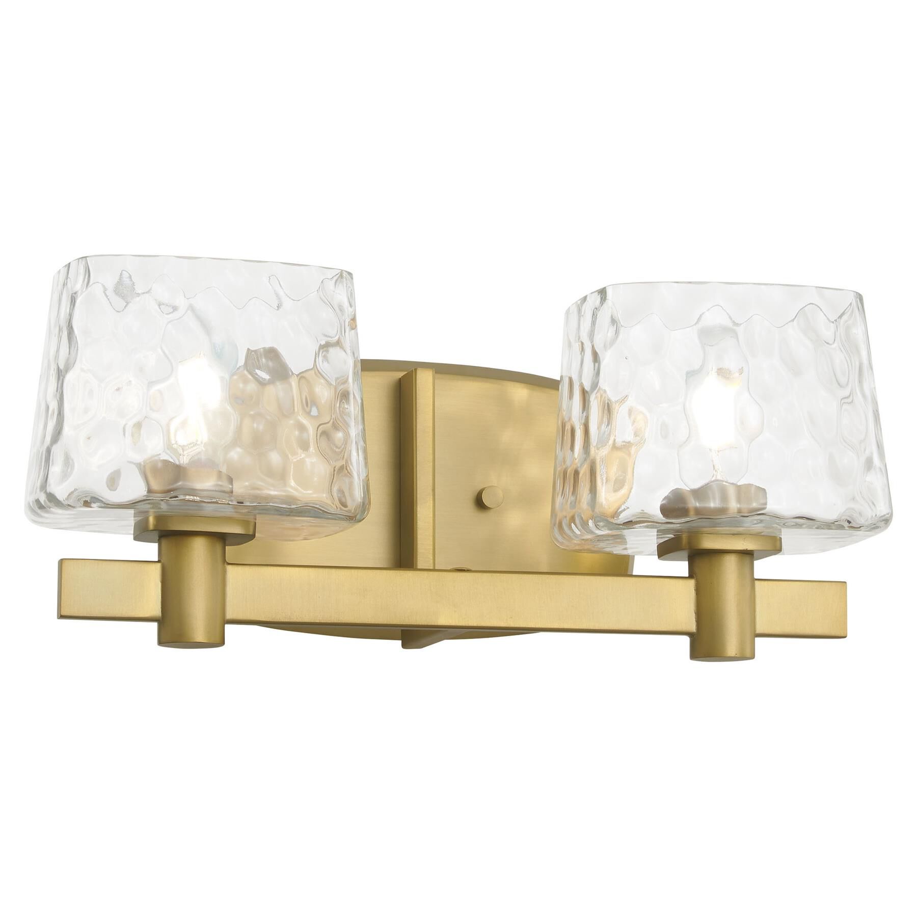 Shown in Soft Brass finish and Clear glass and Hammer Glass shade