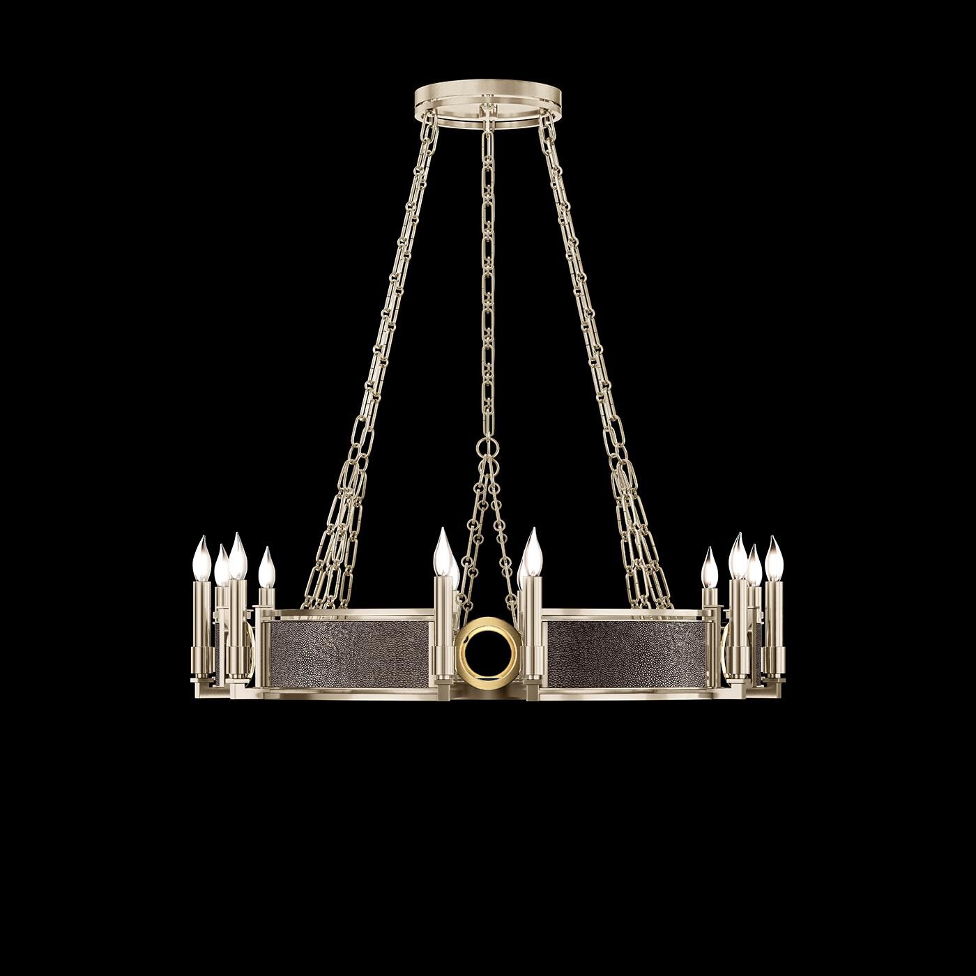 Shown in Champagne and Brass  finish and Pebble accent