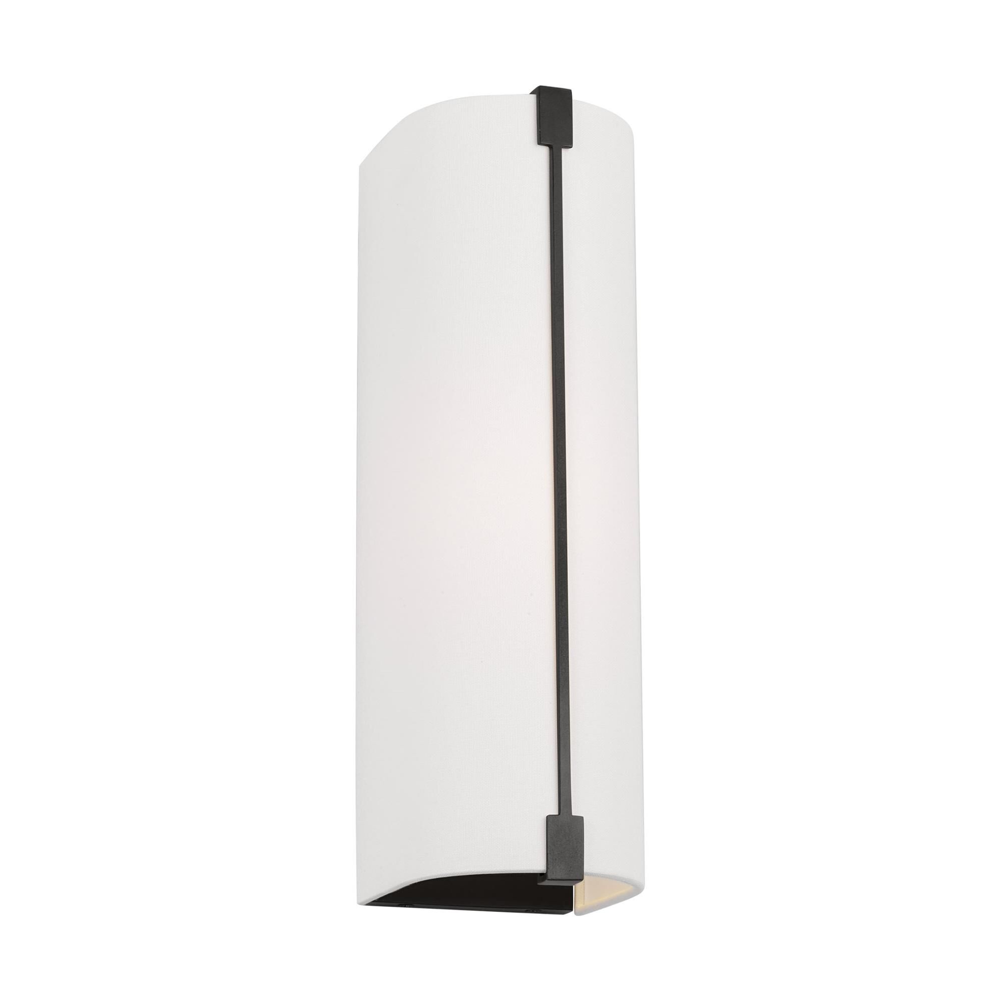 Shown in Aged Iron finish and White Linen shade