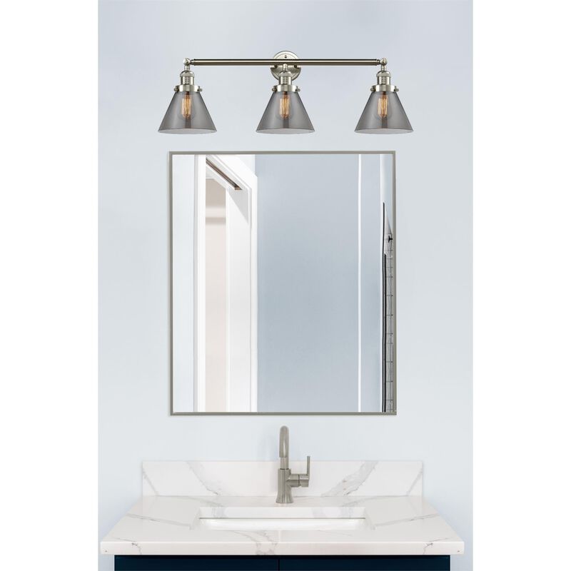 Bruno Marashlian Large Cone 32 Inch 3 Light Bath Vanity Light by Innovations Lighting