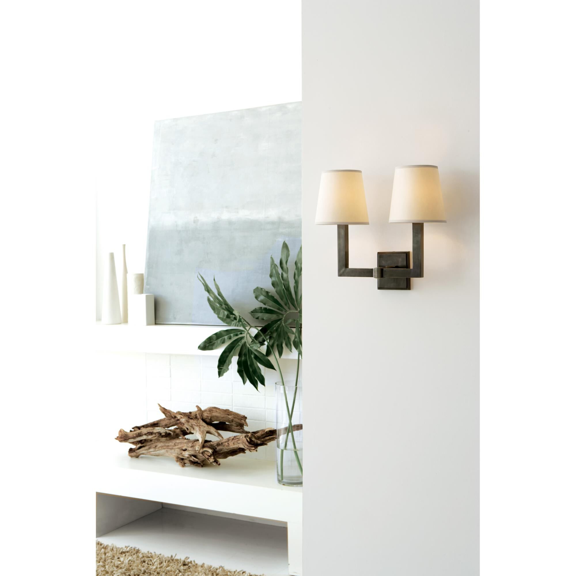 Chapman & Myers Square Tube 15 Inch Wall Sconce by Visual Comfort Signature Collection