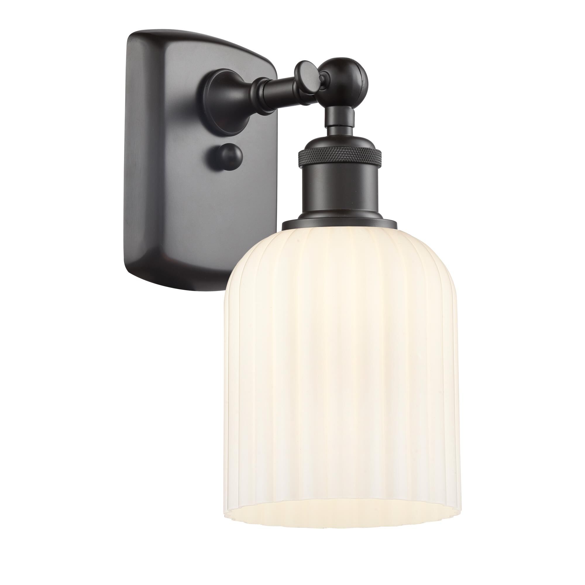 Shown in Oil Rubbed Bronze finish and Gloss White shade