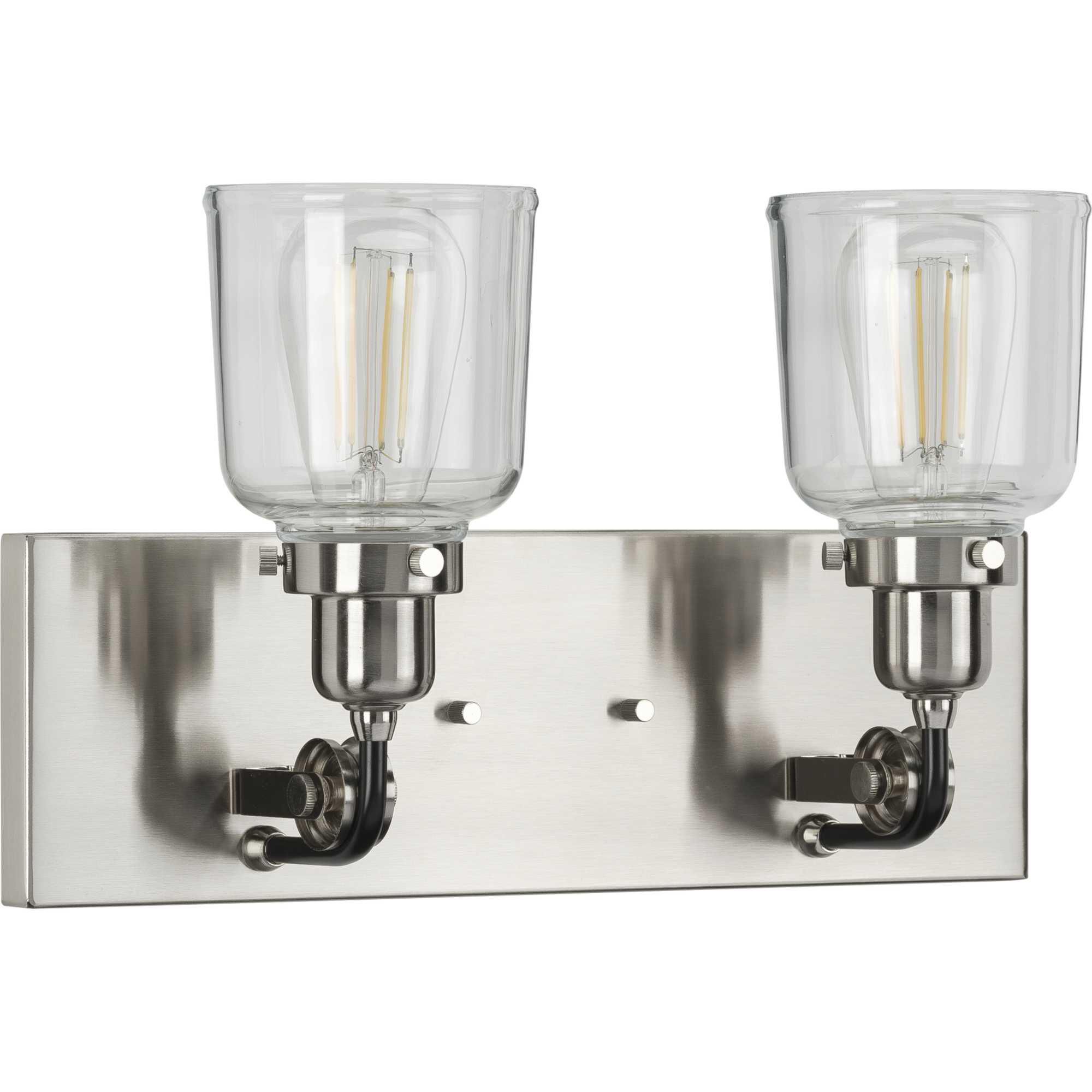 Shown in Brushed Nickel finish and Clear glass