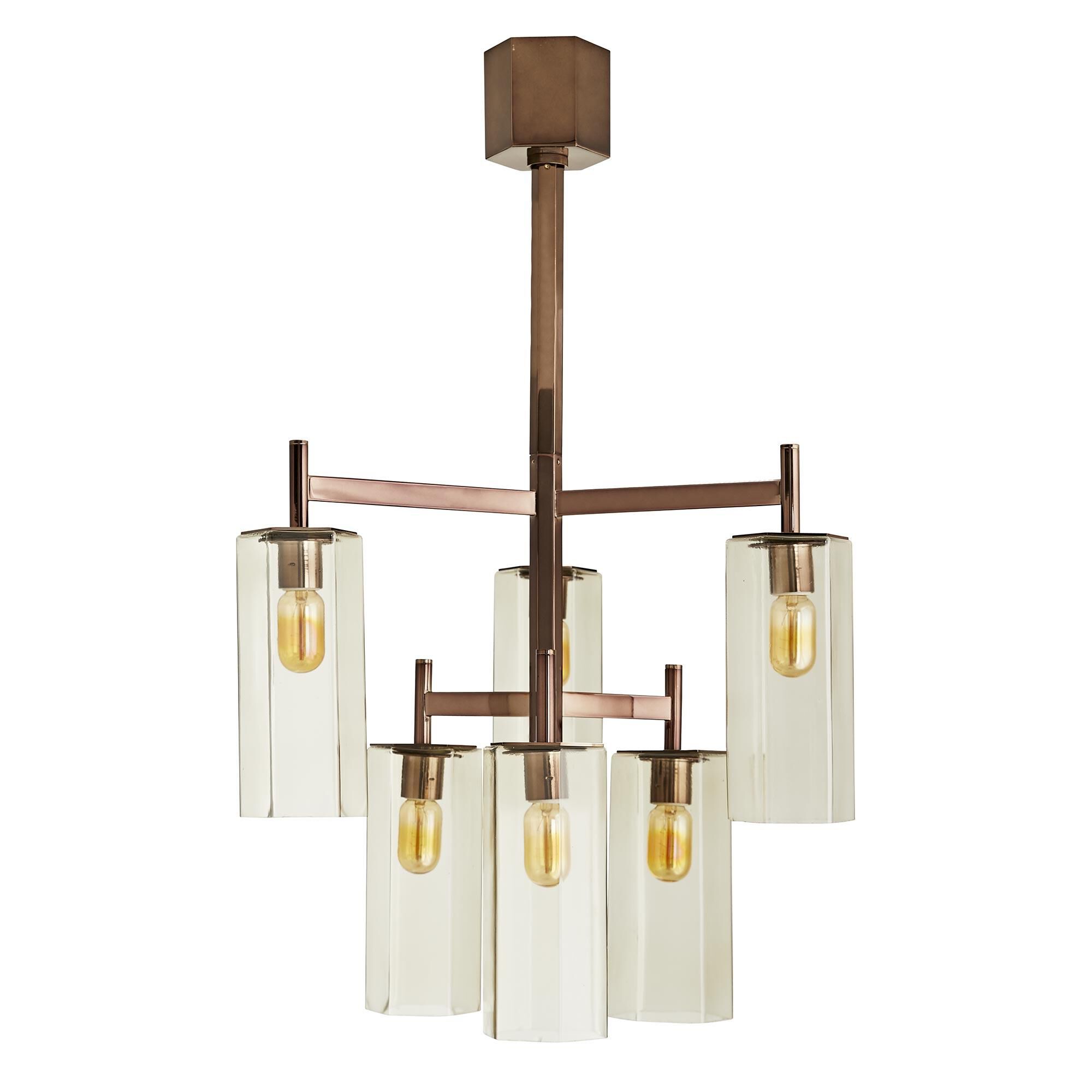 Shown in Brown Nickel finish and Smoke glass