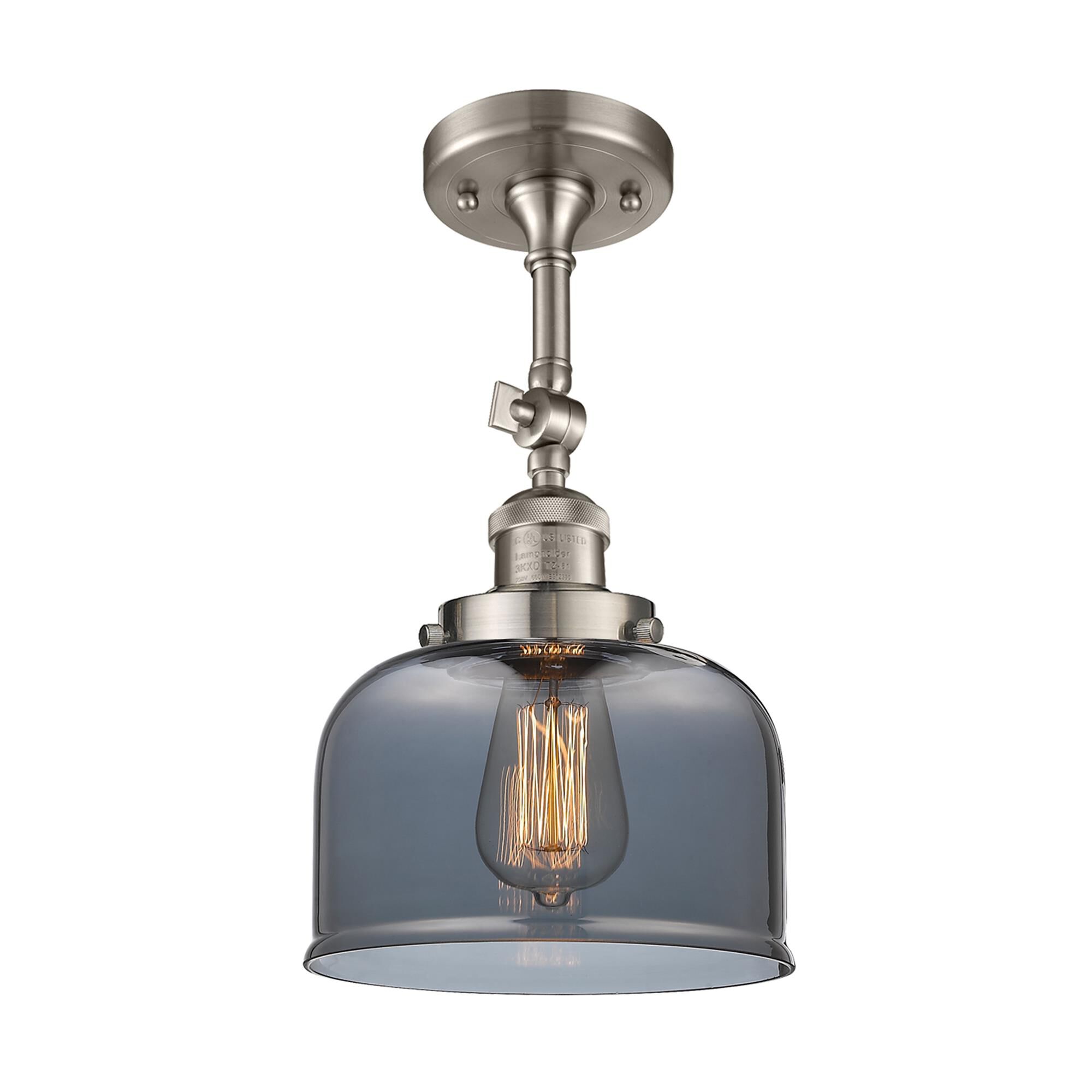 Shown in Brushed Satin Nickel finish and Plated Smoked glass
